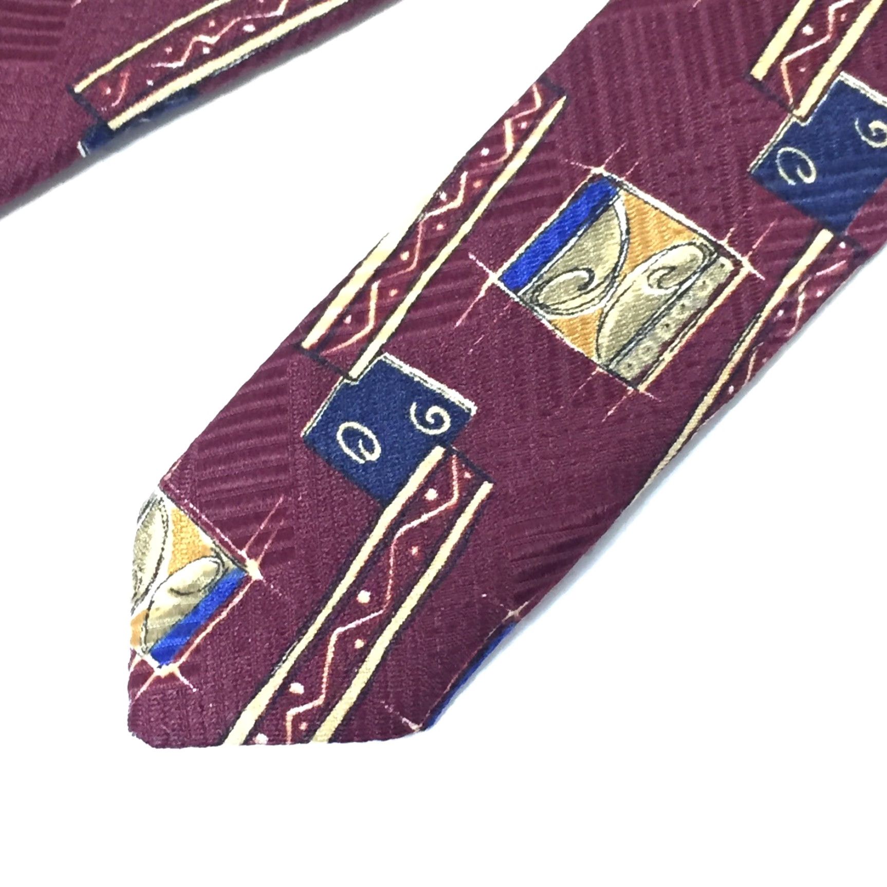 Robert Talbott Robert Talbott Necktie Red 100% Silk Geometric Mens Tie 65" long 4" wide Size ONE SIZE - 7 Thumbnail