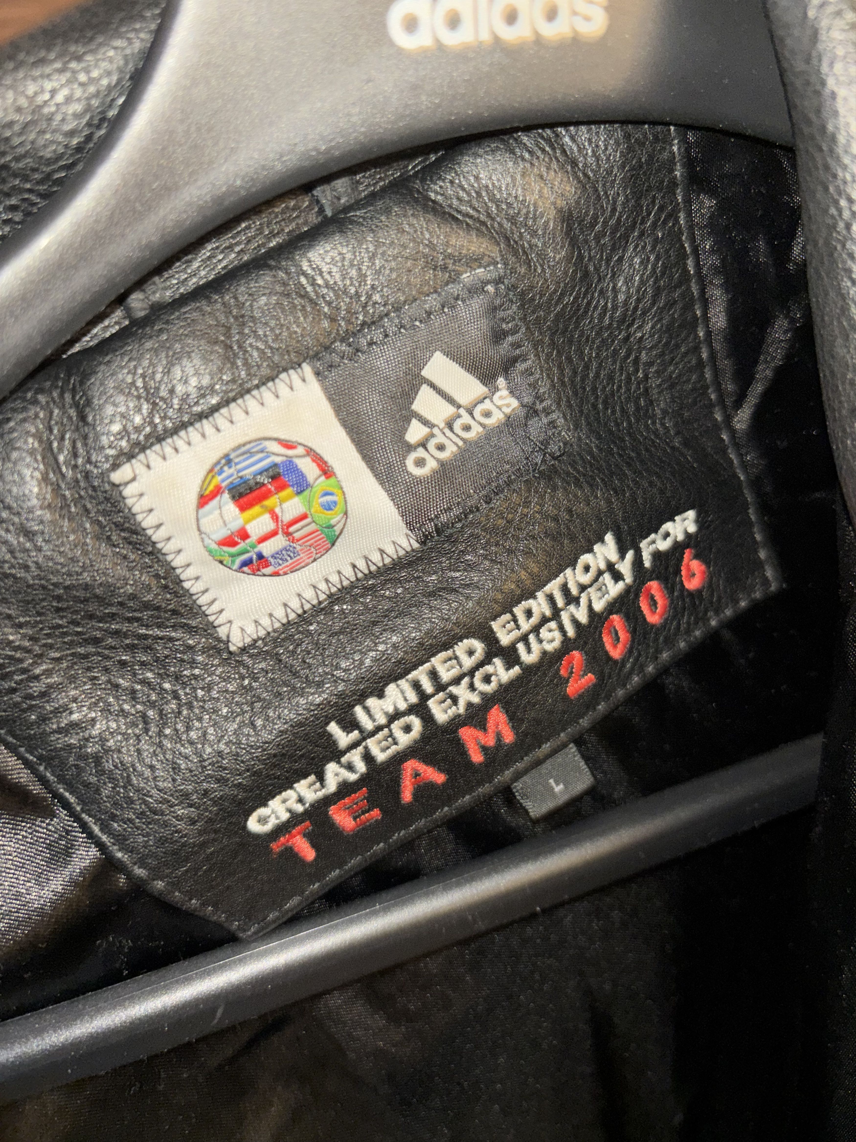 Adidas Vintage Leather Adidas Jacket - Limited Edition "Team 2006" Size US L / EU 52-54 / 3 - 3 Thumbnail