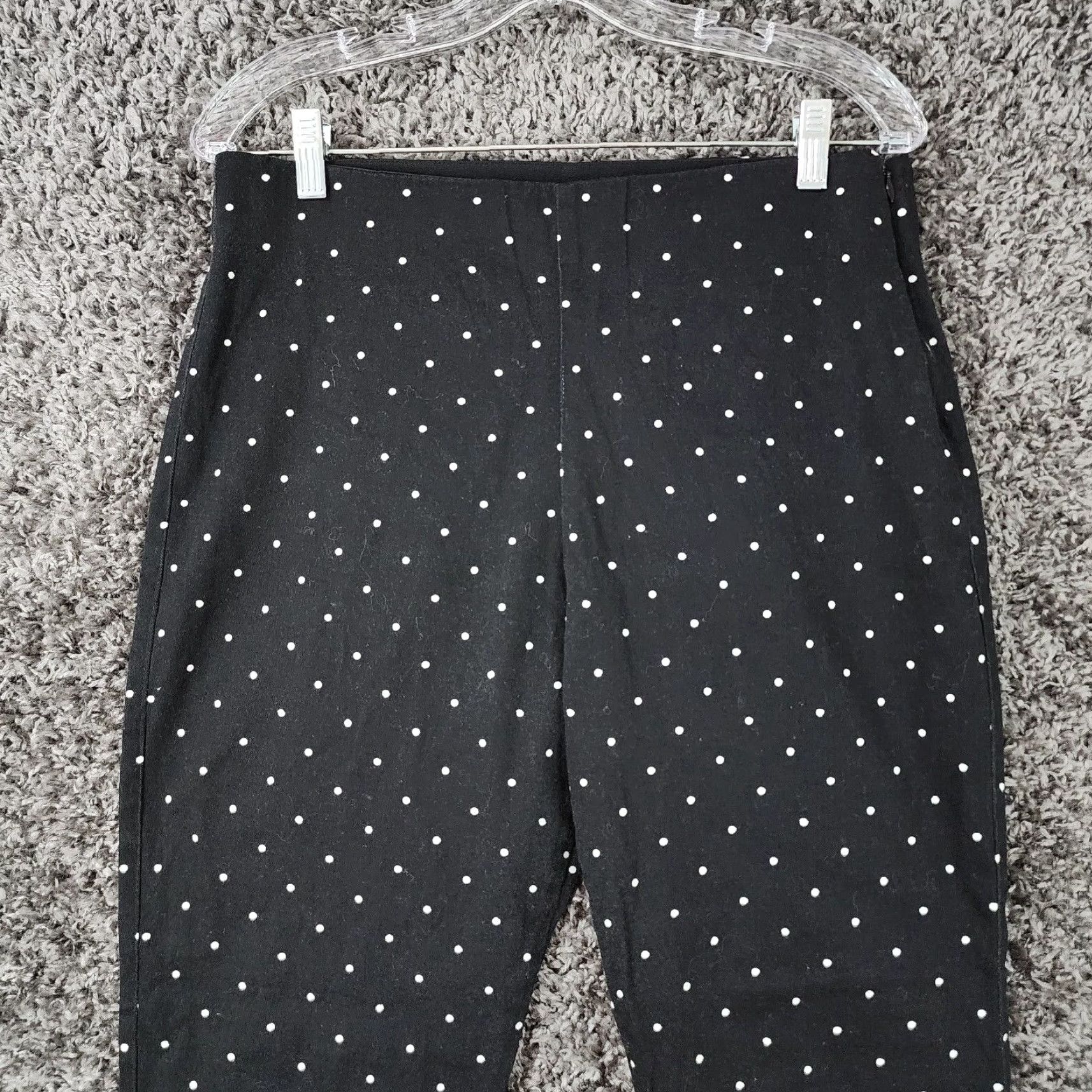 Old Navy Old Navy Dress Pants Womens Black Polka Dot Side Zip Elastic Waist Size 12 Size 34" / US 12 / IT 48 - 2 Thumbnail