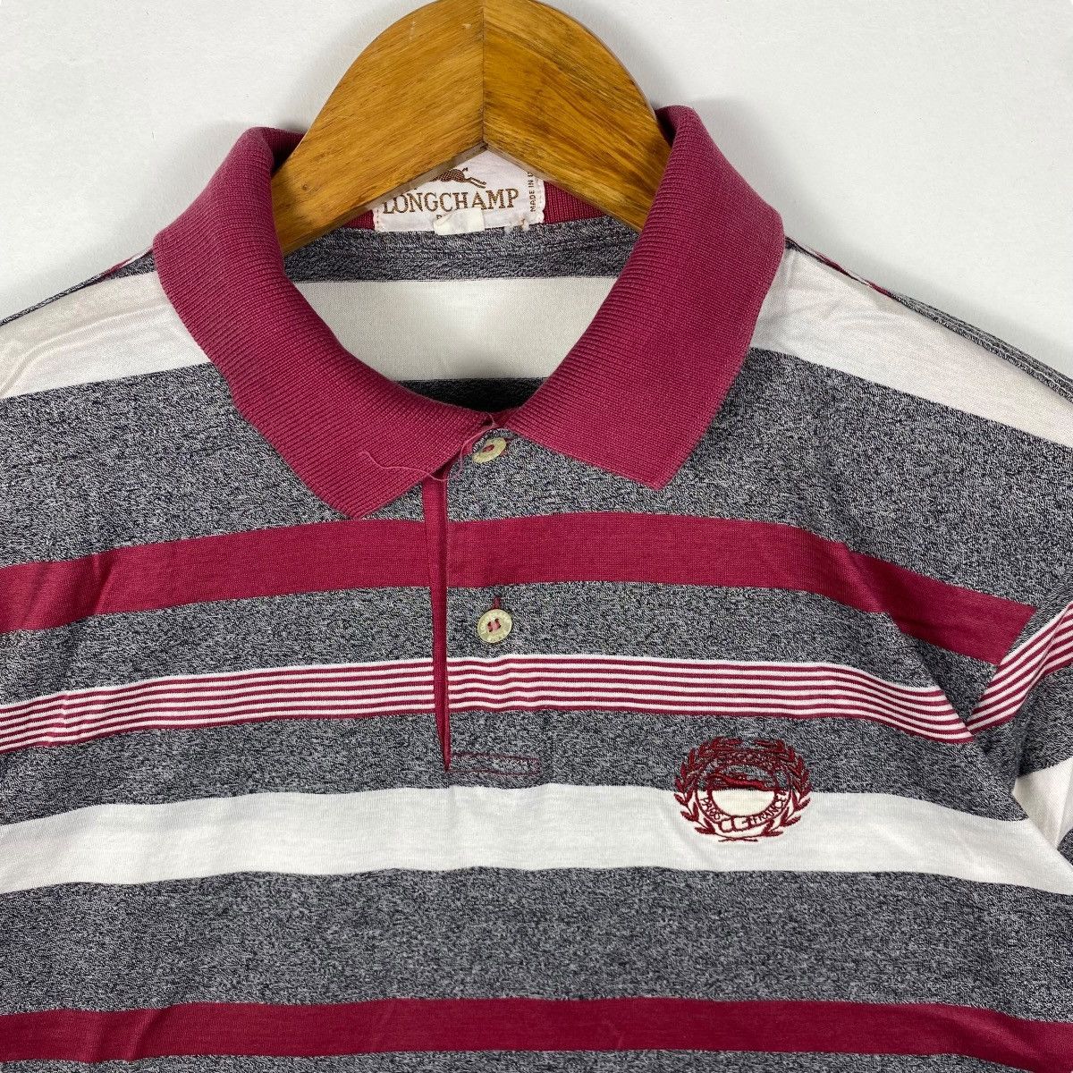Longchamp Vintage 80's LONGCHAMP PARIS Striped Polo Shirt Size 48 Size US M / EU 48-50 / 2 - 2 Thumbnail