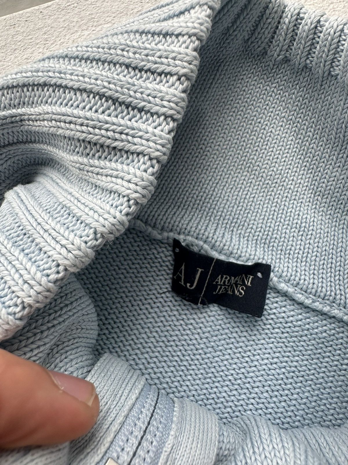 Armani 🚨90s Armani Jeans Sweater wmn sz 40 light blue with logo l Size S / US 4 / IT 40 - 7 Thumbnail