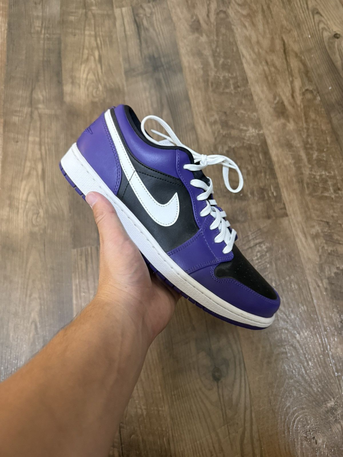 Jordan Brand Jordan 1 Low Court Purple Black Size US 11 / EU 44 - 1 Thumbnail