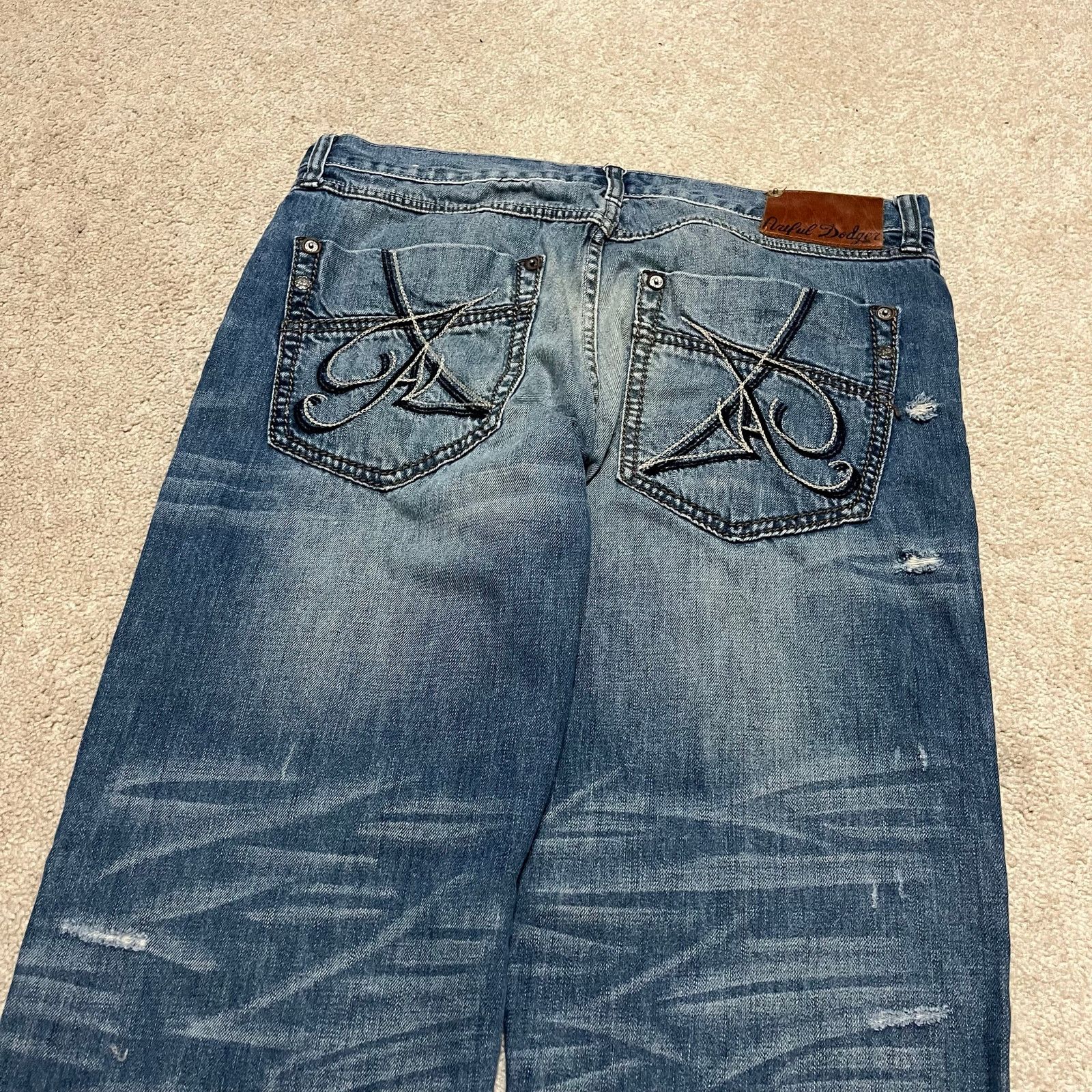 Artful Dodger Artful Dodger Y2K Baggy Skater Acid Washed Blue Jeans 38x33 Size US 38 / EU 54 - 3 Thumbnail