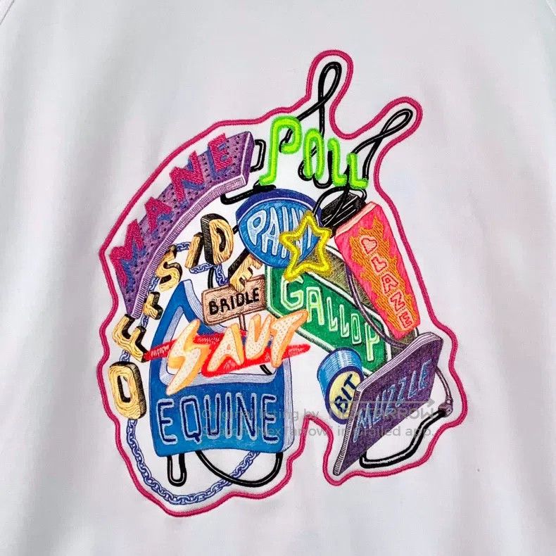 Hermes Hermes White graffiti letter embroidered cotton long-sleev Size XS / US 0-2 / IT 36-38 - 4 Thumbnail