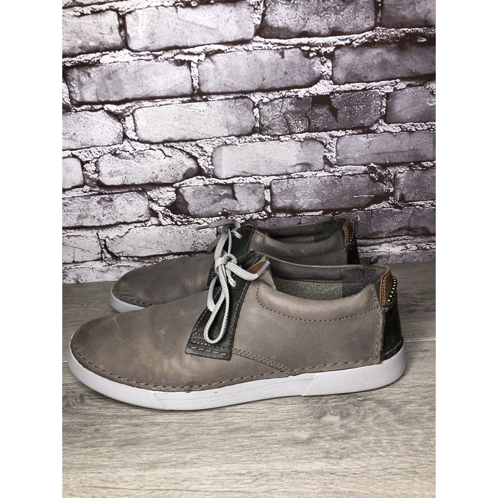 Clarks Clarks Gray Leather Lace Up Oxfords Comfort Casual Sneakers Size US 11 / EU 44 - 17 Thumbnail