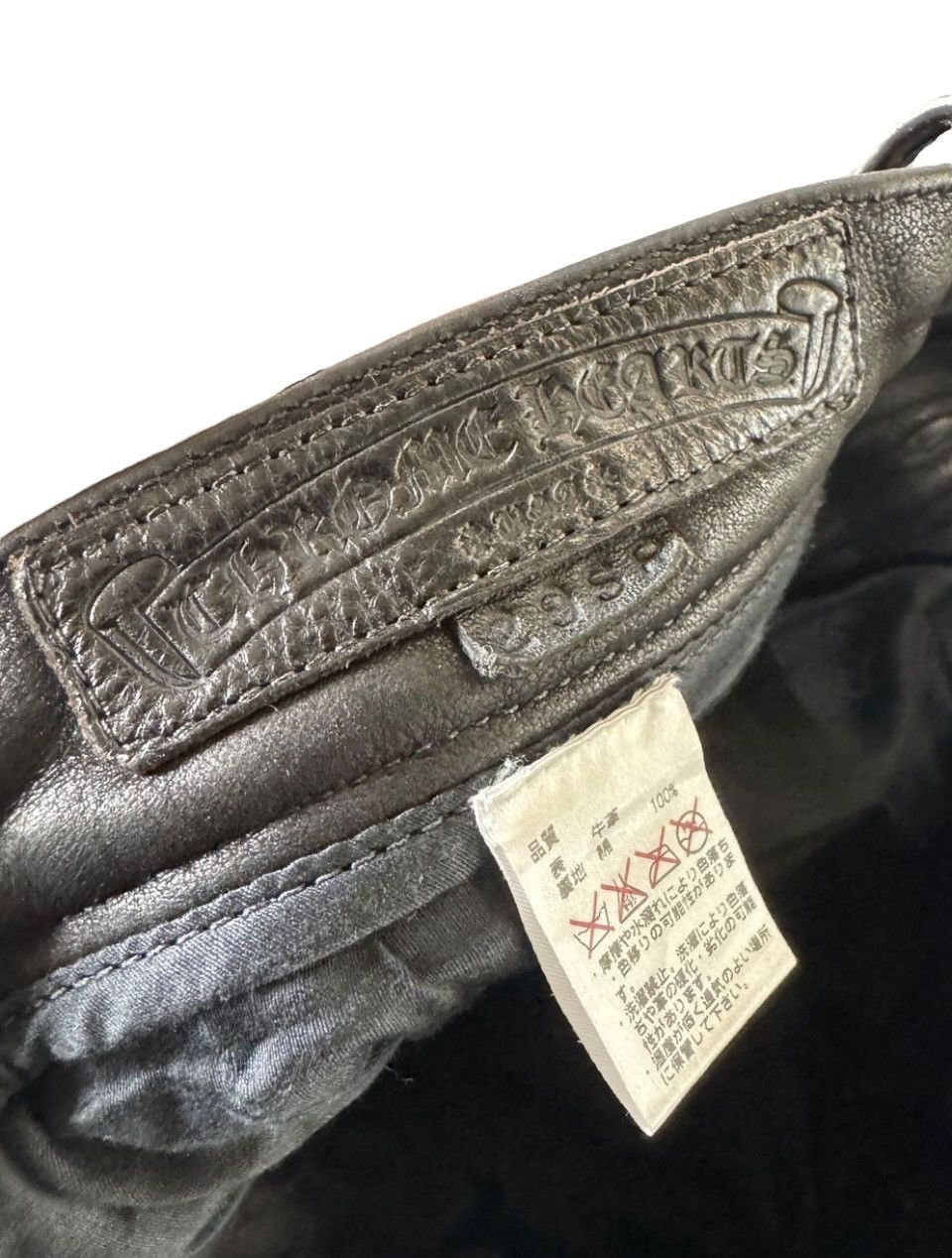 Chrome Hearts 1/1 Matty Boy Chrome Hearts Painted Leather Fleur-Knee Pants Size US 29 - 14 Thumbnail