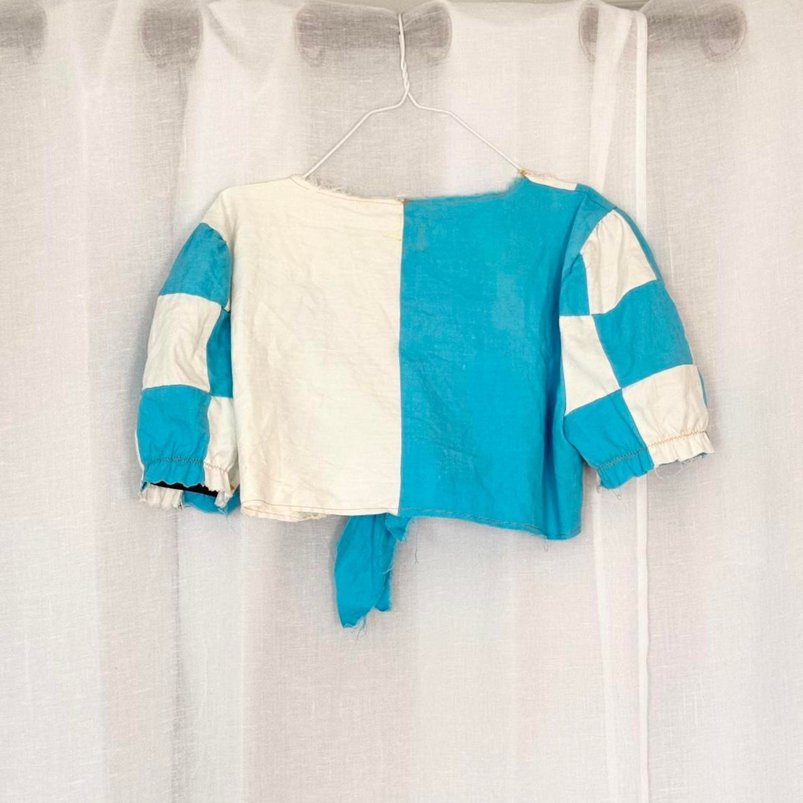 Other ⋆ clowncore blue & cream checker tie top ⋆ Size M / US 6-8 / IT 42-44 - 4 Thumbnail