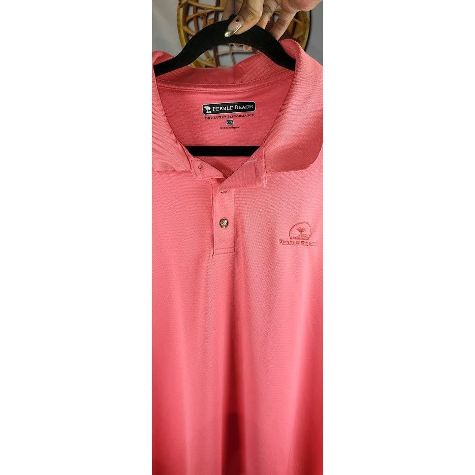Lone Cypress By Pebble Beach Pebble Beach Mens Pink Polo Shirt DryLuxe Golf Wear Size XL Size US XL / EU 56 / 4 - 4 Thumbnail