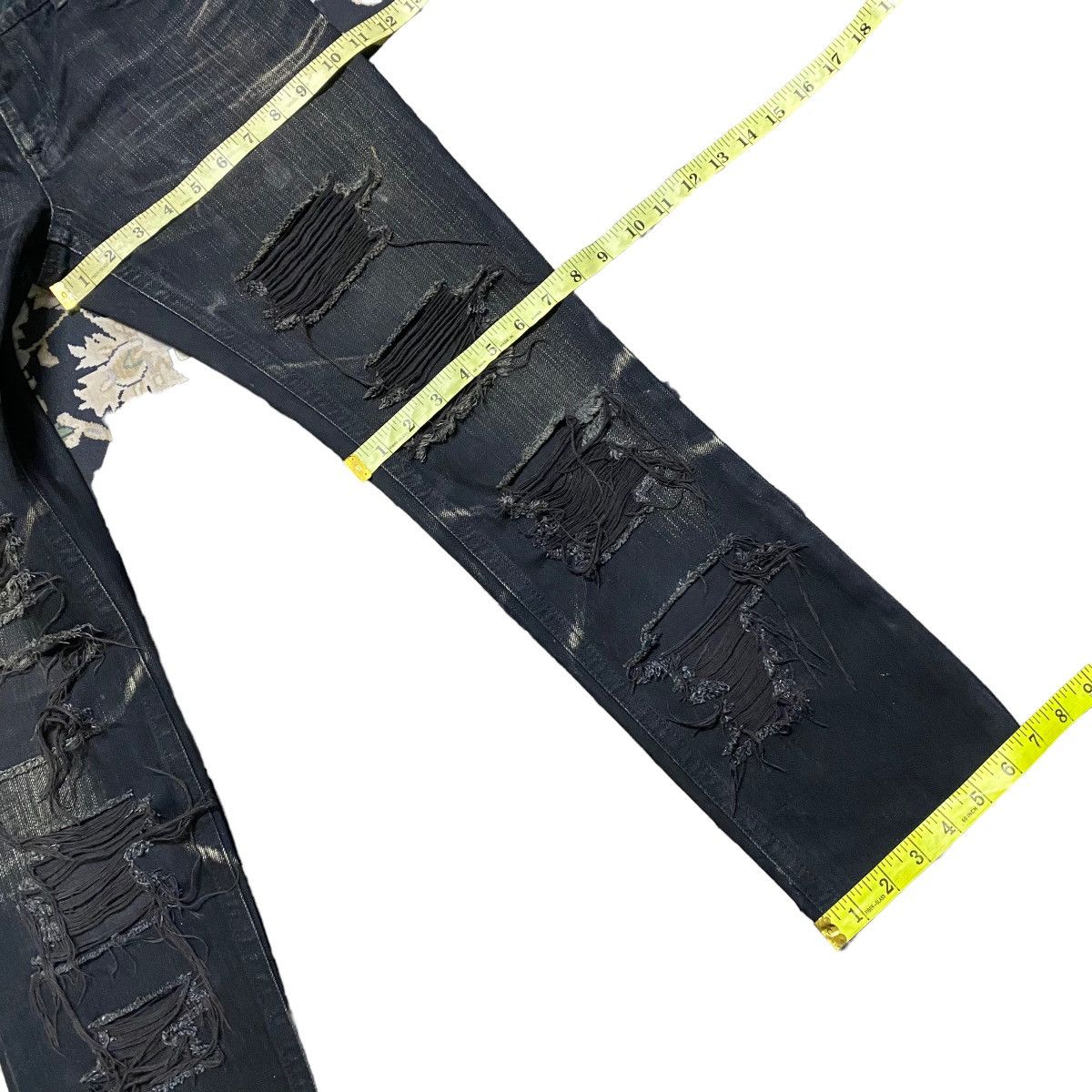 Tornado Mart Tornado Mart Black Denim Thrashed Jeans Size US 30 / EU 46 - 21 Thumbnail