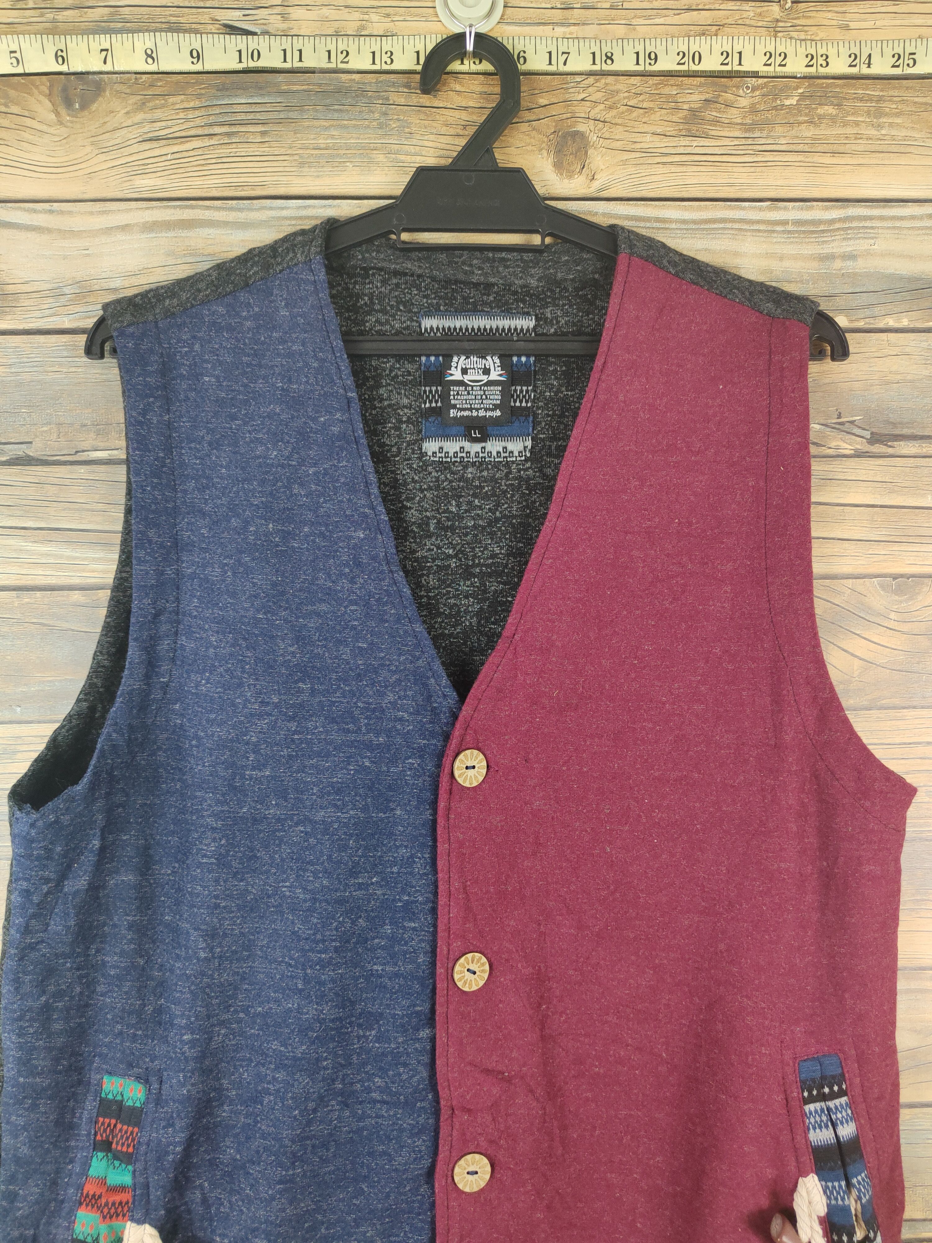 Japanese Brand × Vintage Retro stuff 🔥 Power to the people Blue Red Vests Size US M / EU 48-50 / 2 - 2 Thumbnail