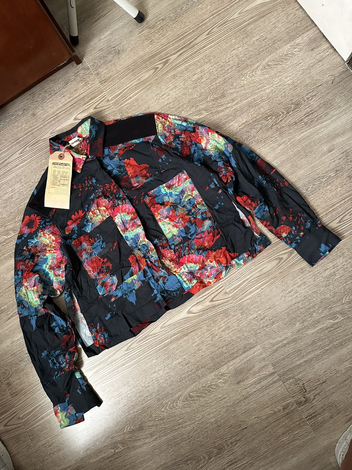 image of Diesel Ss18 Floral Button Shirt in Black Floral, Women's (Size Small)