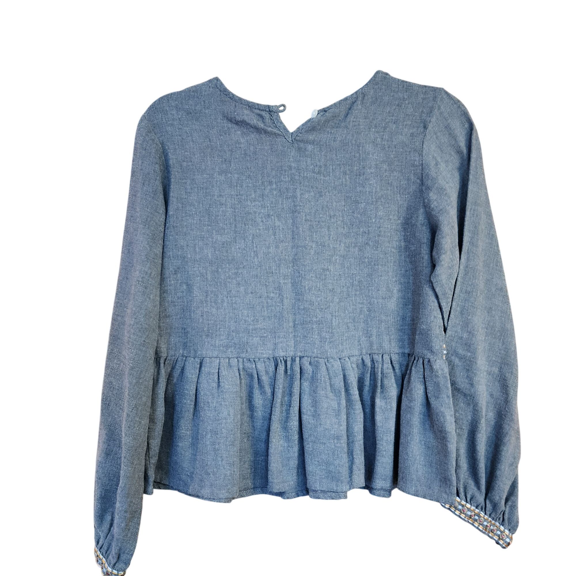 Anthropologie Anthropologie babydoll Embroidered THML Top Womens Size Smal Size S / US 4 / IT 40 - 2 Thumbnail