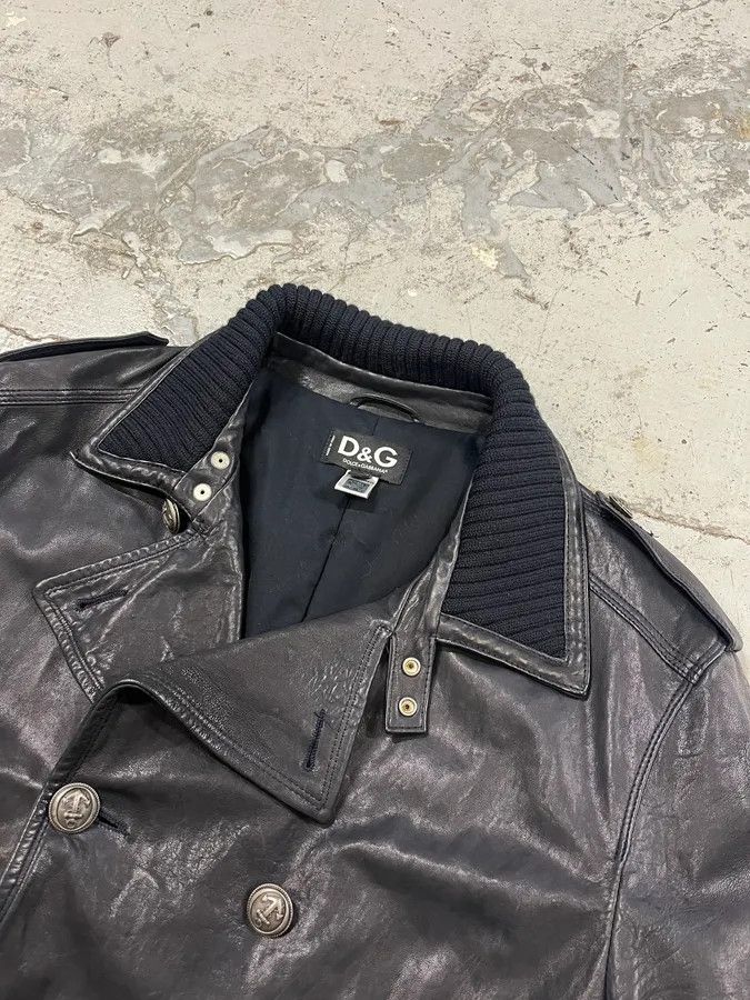 Dolce & Gabbana AW2006 Dolce & Gabbana Black Premium Officer Naval Buttoned Leather Jacket Size US M / EU 48-50 / 2 - 6 Thumbnail