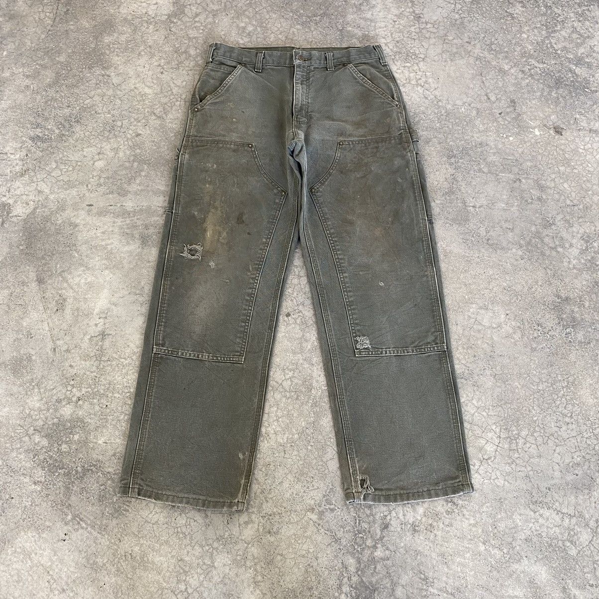 Carhartt VTG Carhartt Double Knee Faded Dirty Carpenter Pants Size US 31 - 1 Thumbnail