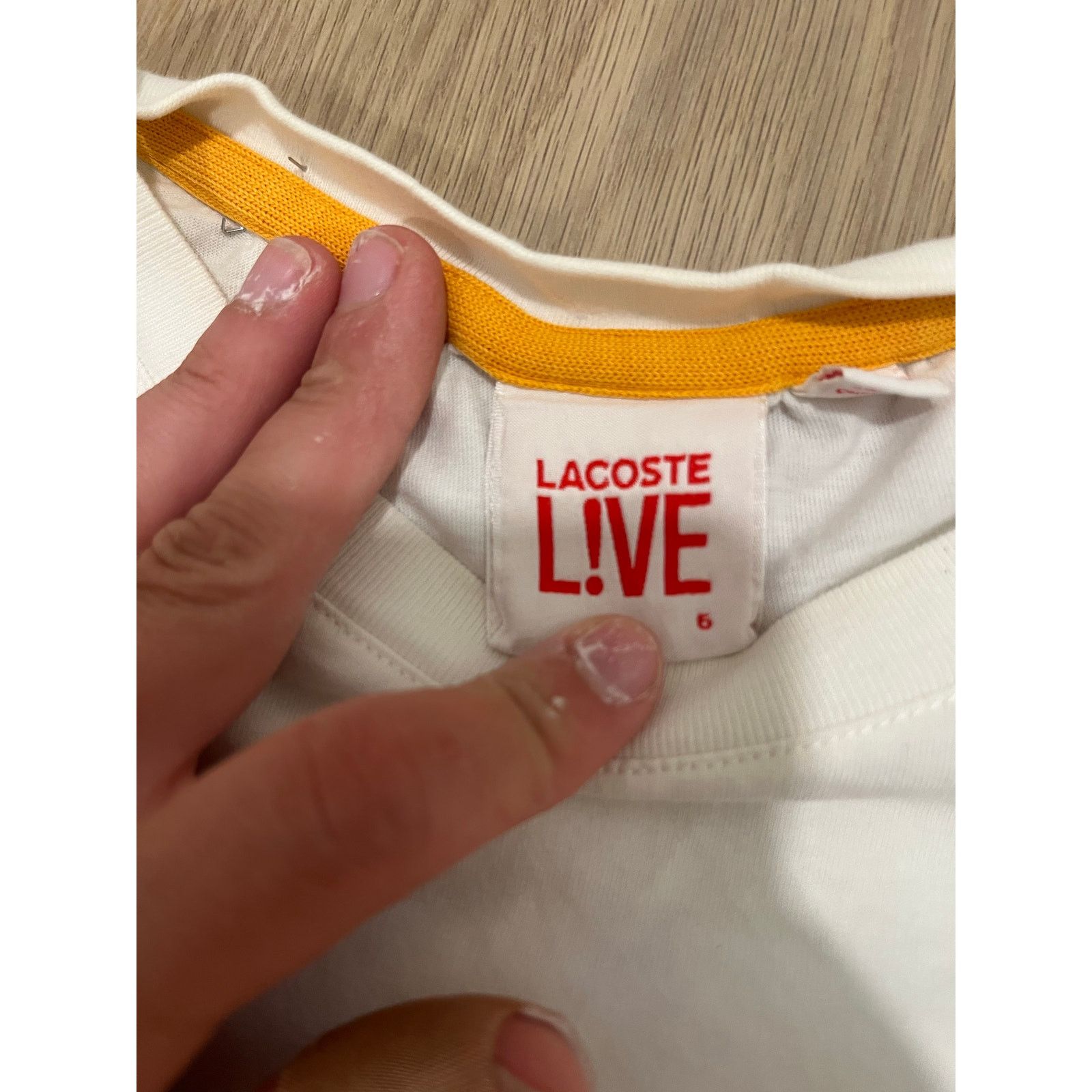 Lacoste Lacoste LIVE Multicolor Gothic Logo T-Shirt White Men’s Size US L / EU 52-54 / 3 - 5 Thumbnail
