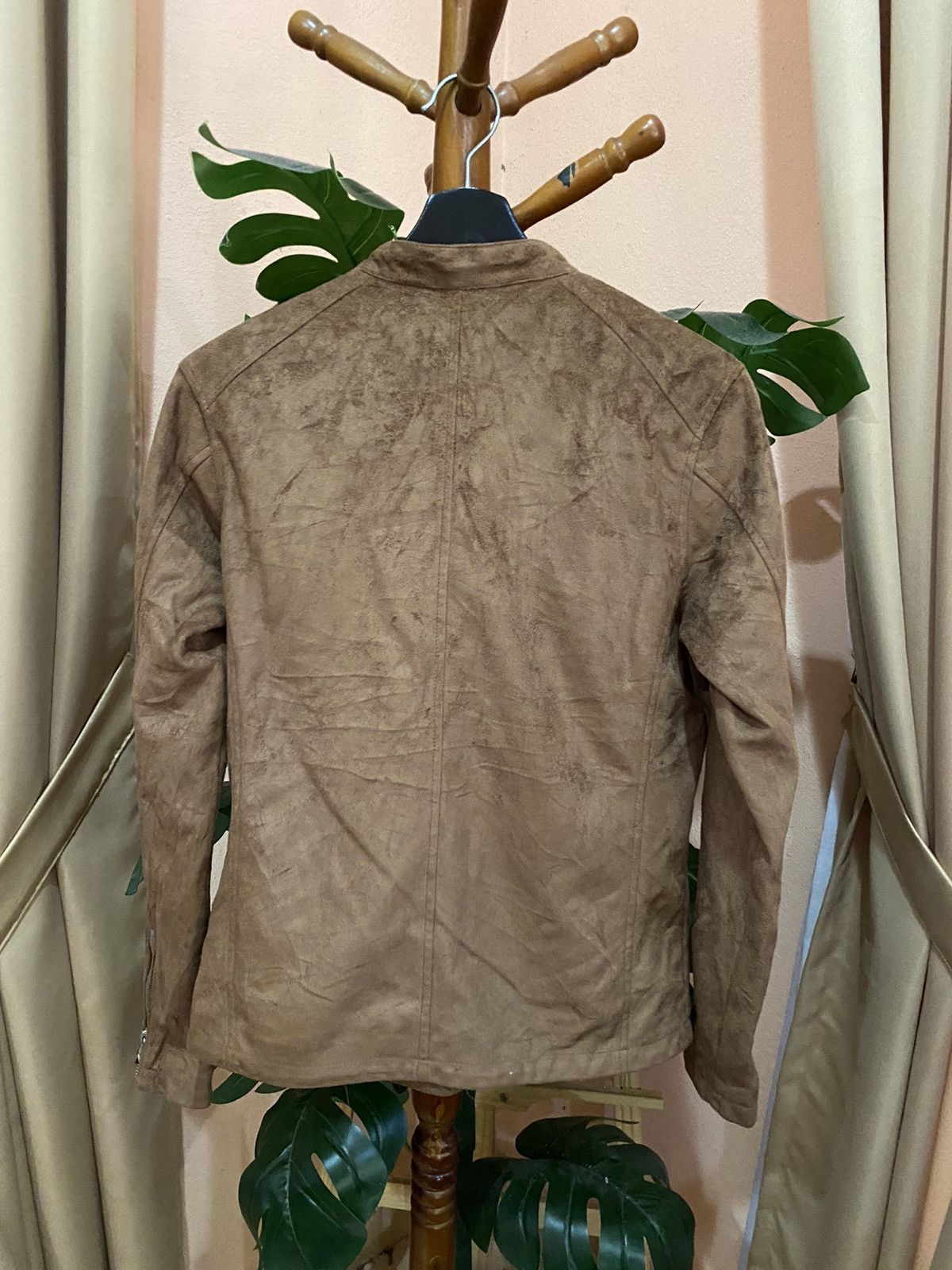 Japanese Brand NEVER Acquiesce Brown Suede Biker Jacket Faux Suede Moto Size US S / EU 44-46 / 1 - 7 Thumbnail
