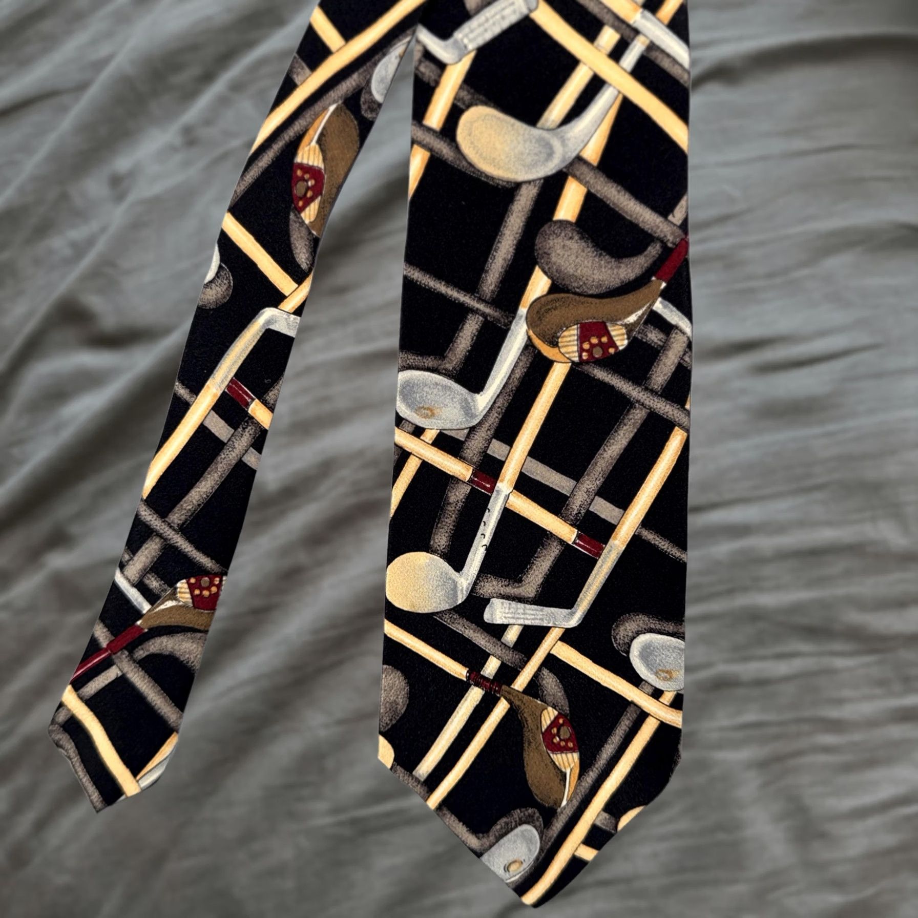 Polo Ralph Lauren Polo Ralph Lauren Tie Men 100% Silk Black Golf Clubs Geometric Woven Designer Neckwear Adjustable One Size Size US M / EU 48-50 / 2 - 1 Thumbnail