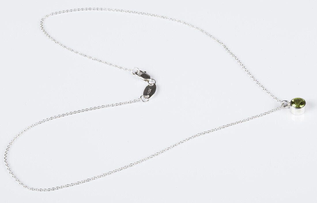 Designer Sterling Silver Faceted Peridot Astrology Pendant Necklace Size ONE SIZE - 3 Thumbnail