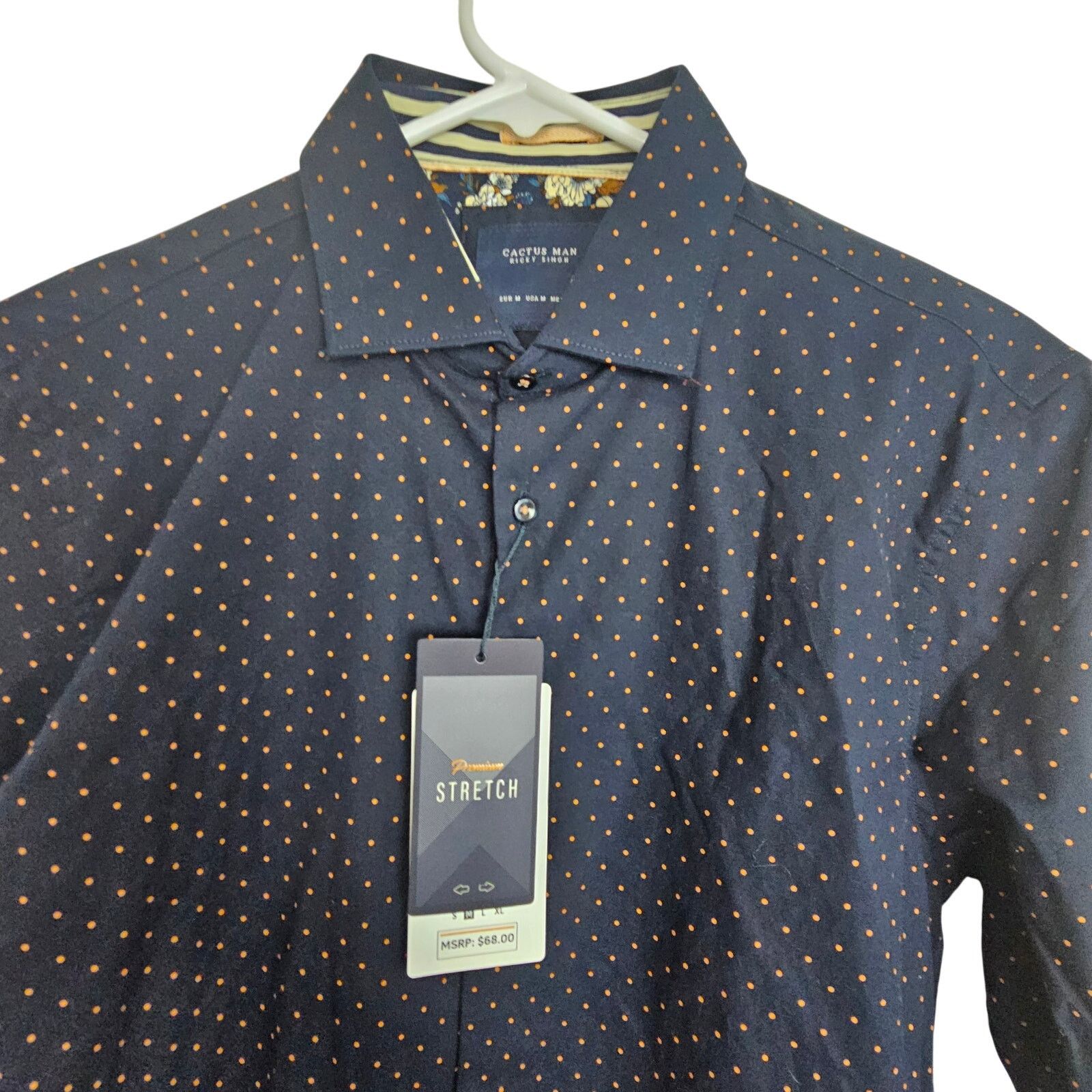Rocky Ricky Singh Cactus Man Mens Polka Dot Dress Shirt Stretch M Size US M / EU 48-50 / 2 - 2 Thumbnail