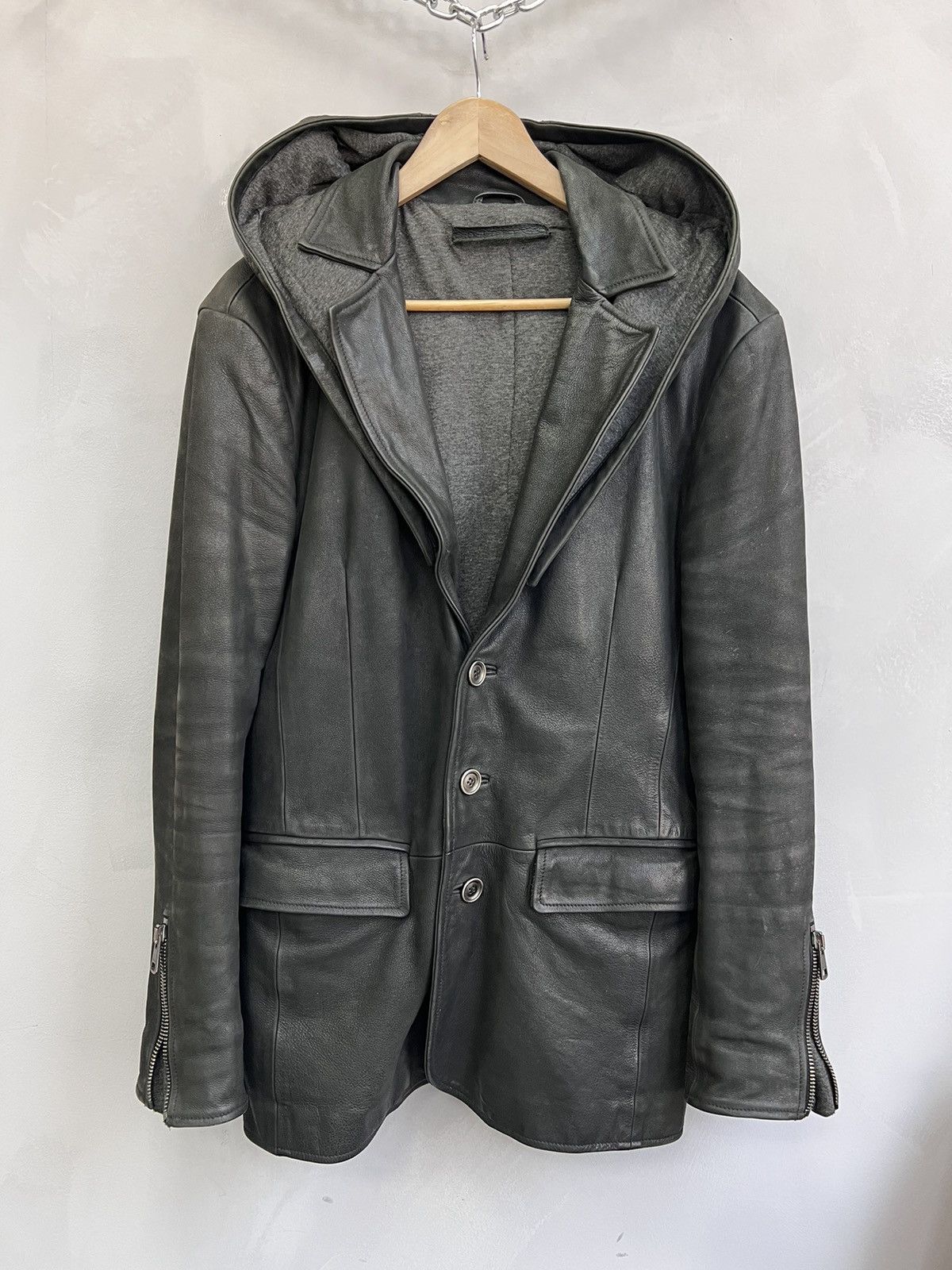 ジャケット・アウター Hysteric Glamour Leather Hoodie Men's Hysteric Glamour Leather Jackets | Grailed