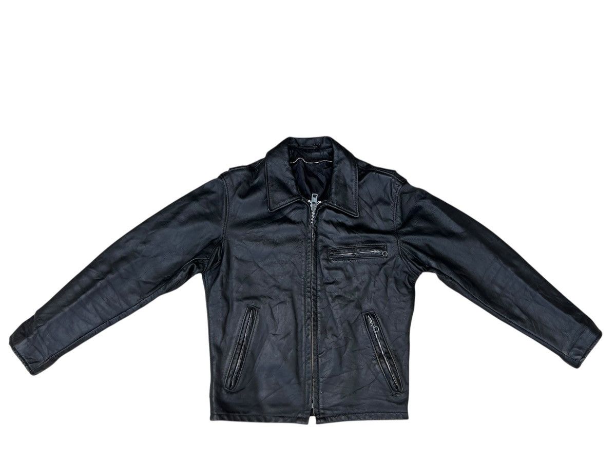 Schott Vintage 80s Schott 642 Distress Patina Leather Rider Jacket Size US S / EU 44-46 / 1 - 1 Thumbnail