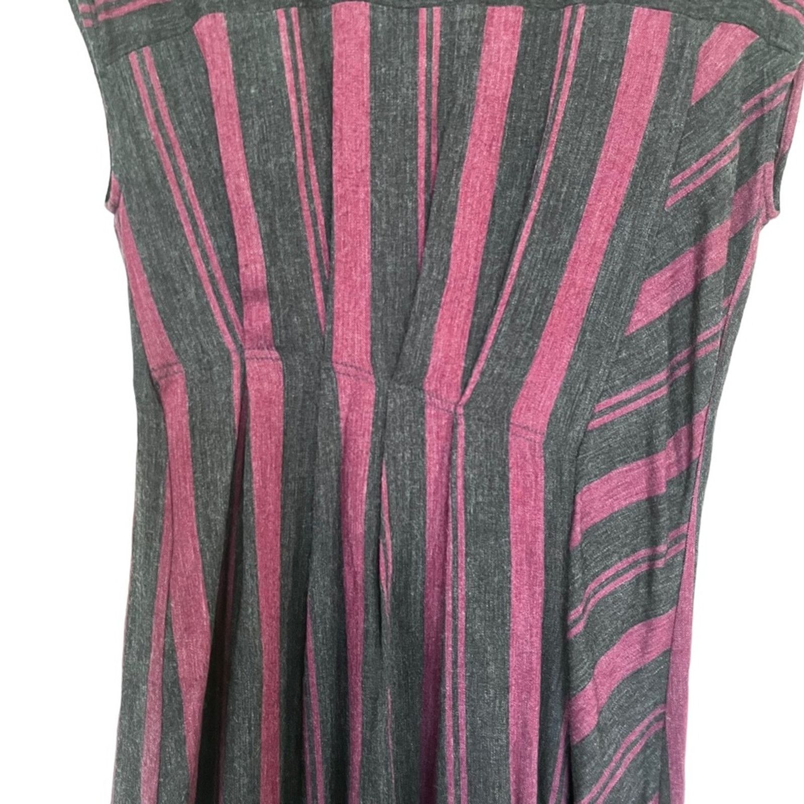 Zara Zara asymmetrical striped black red heather dress size XS Size XS / US 0-2 / IT 36-38 - 7 Thumbnail