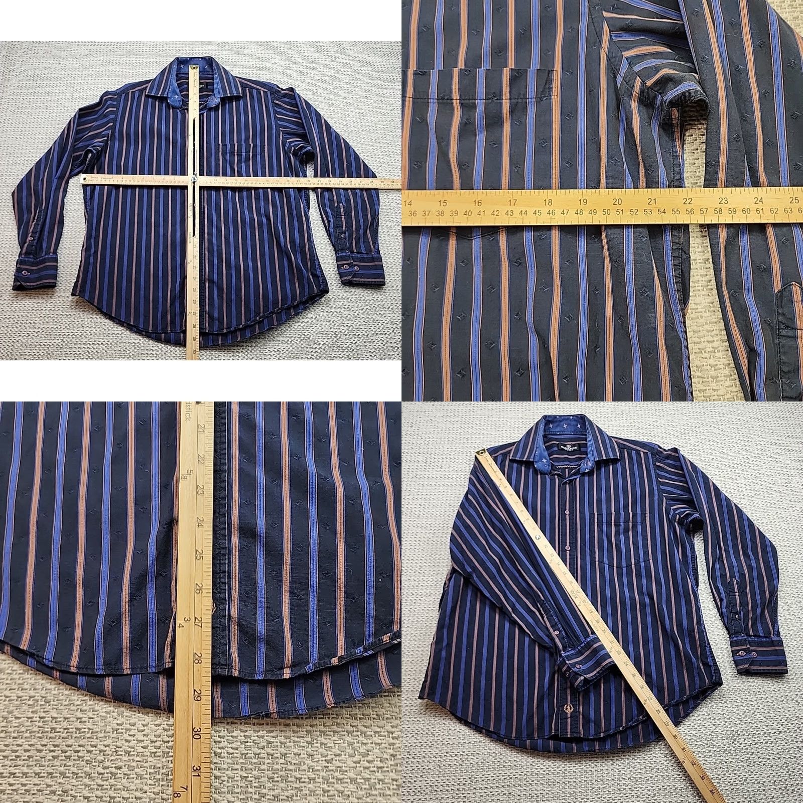 BUGATCHI Bugatchi Uomo Shirt Mens Medium Short Sleeve Button Up Casual Striped Size US M / EU 48-50 / 2 - 8 Thumbnail