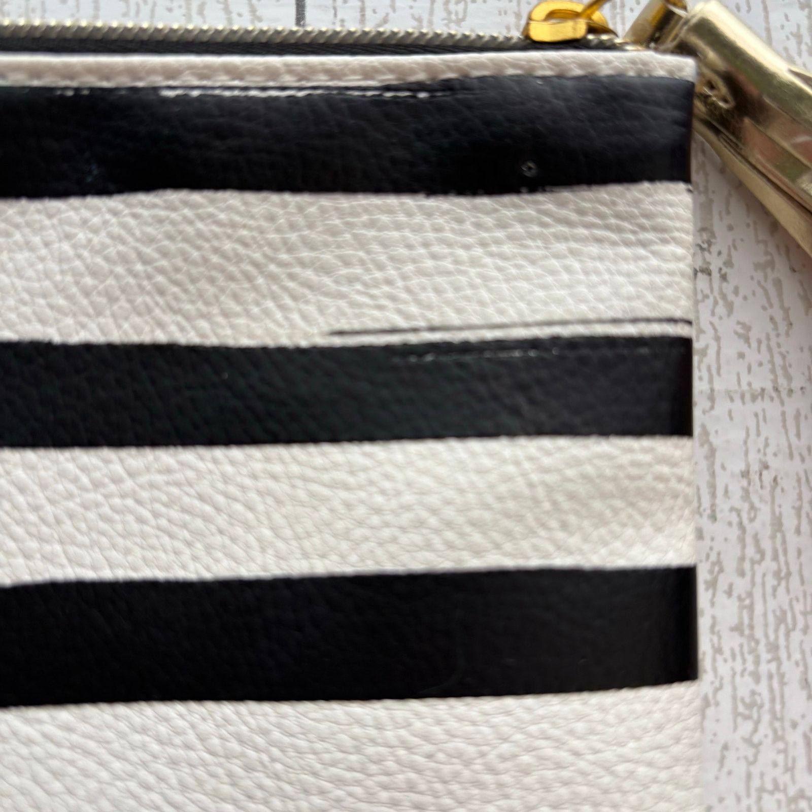Other Black & White Striped Makeup Bag with Gold Dots NWOT Size ONE SIZE - 5 Thumbnail
