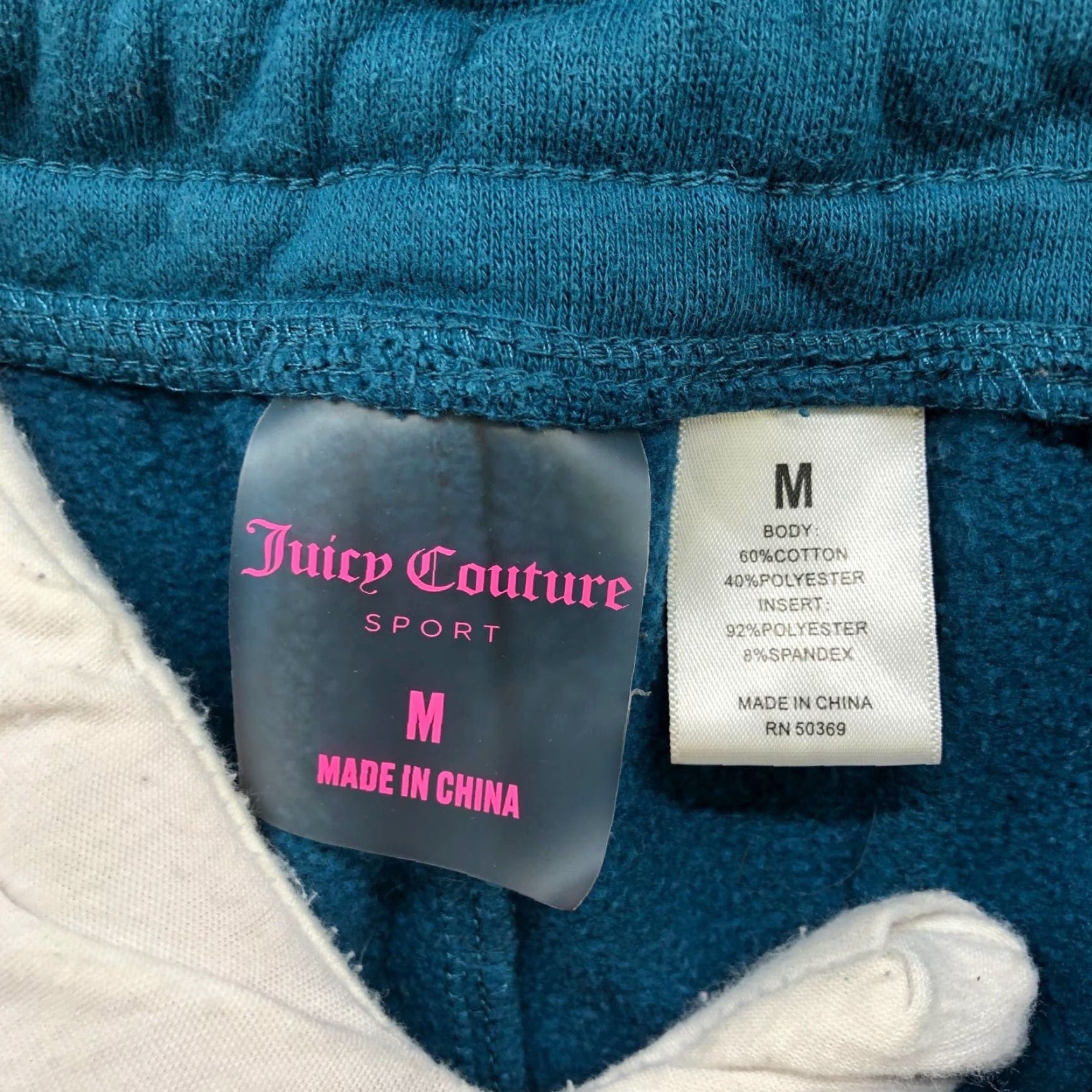 Juicy Couture Juicy Couture Sweatpants Jogger Womens M Teal Blue Logo Fleece Side Stripe Size 32" / US 10 / IT 46 - 6 Thumbnail