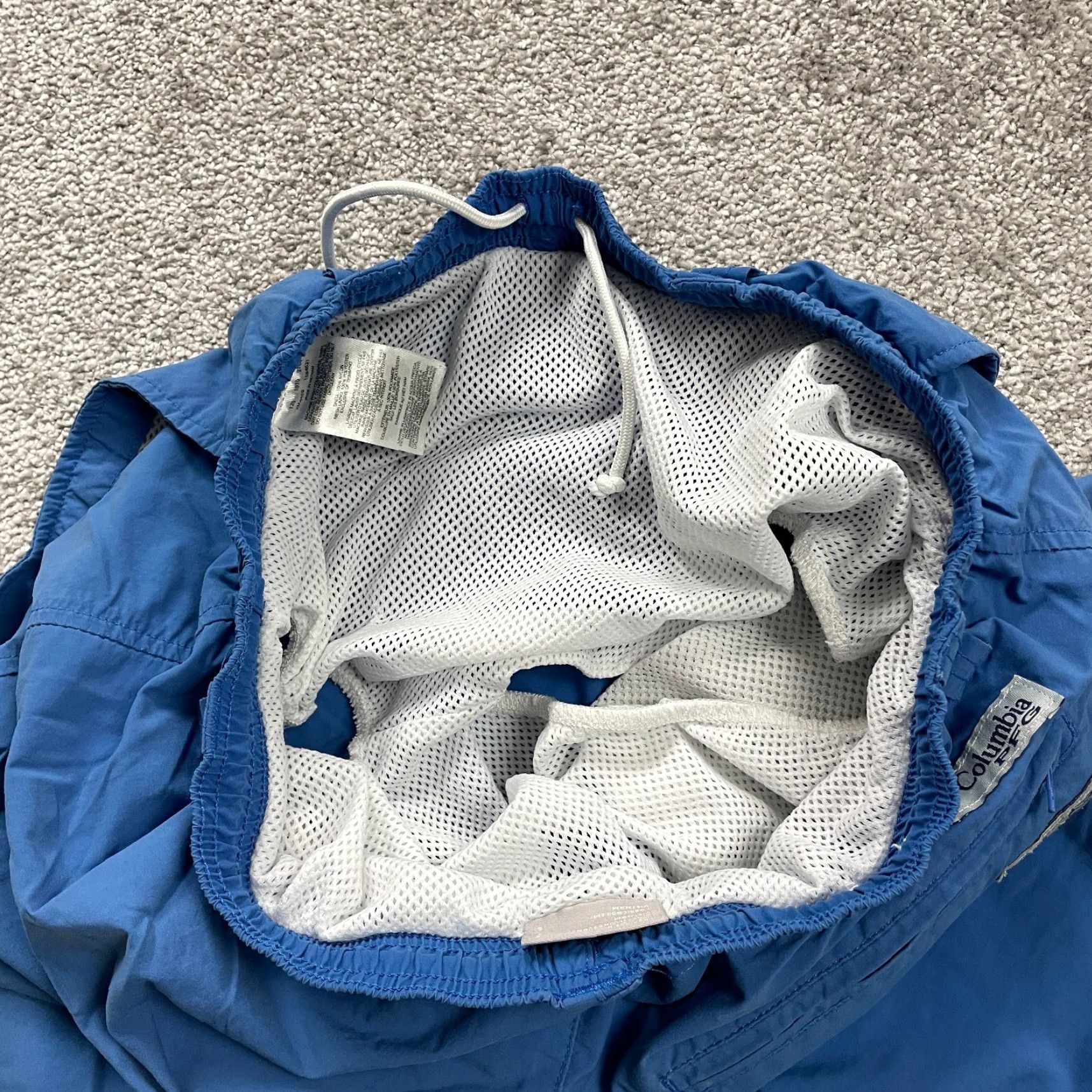 Vintage Columbia PFG Backcast Water Shorts Mens Small Blue Nylon Elastic Waist Shorts Mens Blue Nylon Backcast PFG Beach Size US 29 - 4 Thumbnail