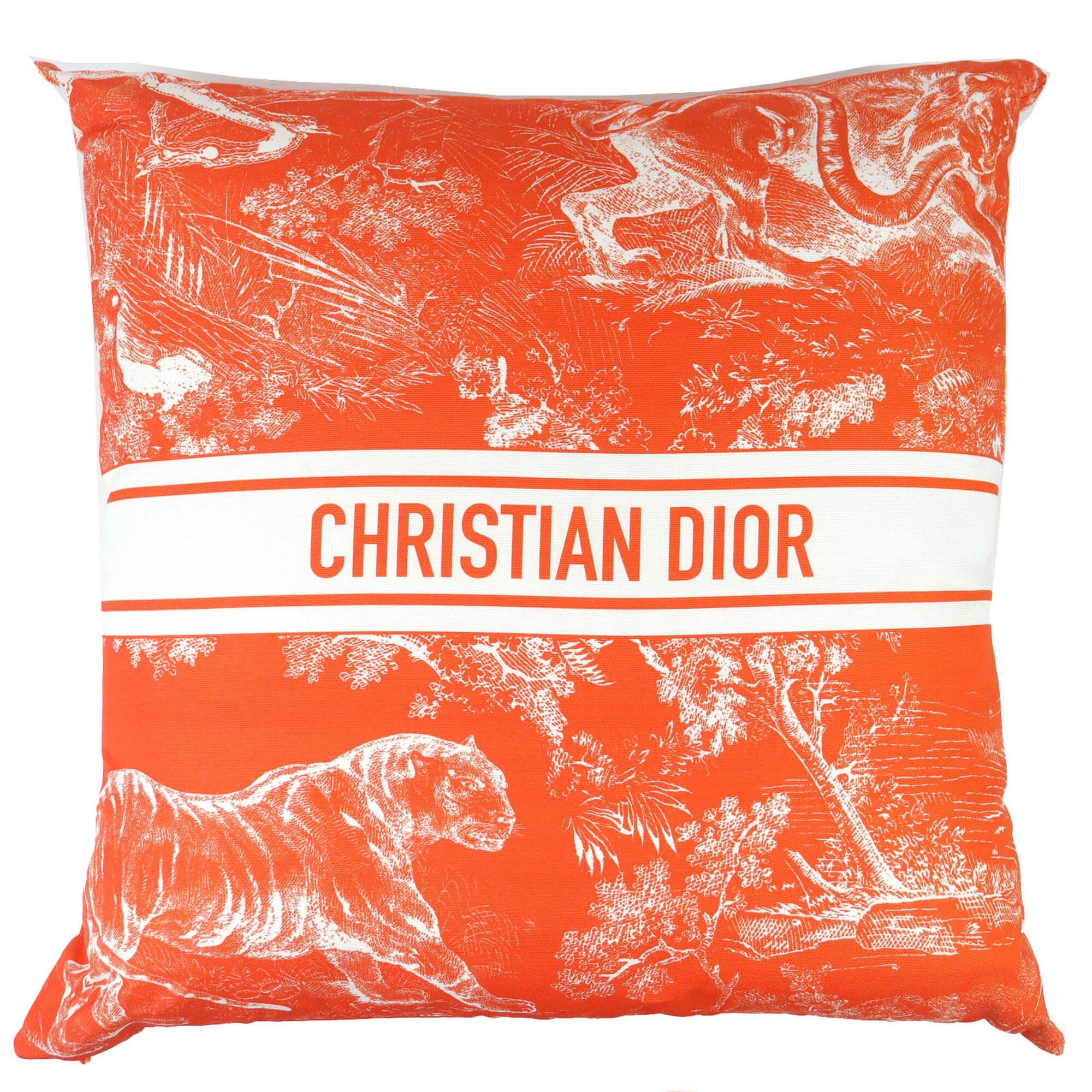 Dior Christian Dior HYP02RCO0U Dioliviera Cushion, Linen Blend, Orange, Made in France, Authentic, Recommended for Men and Women ◎ Size ONE SIZE - 1 Thumbnail
