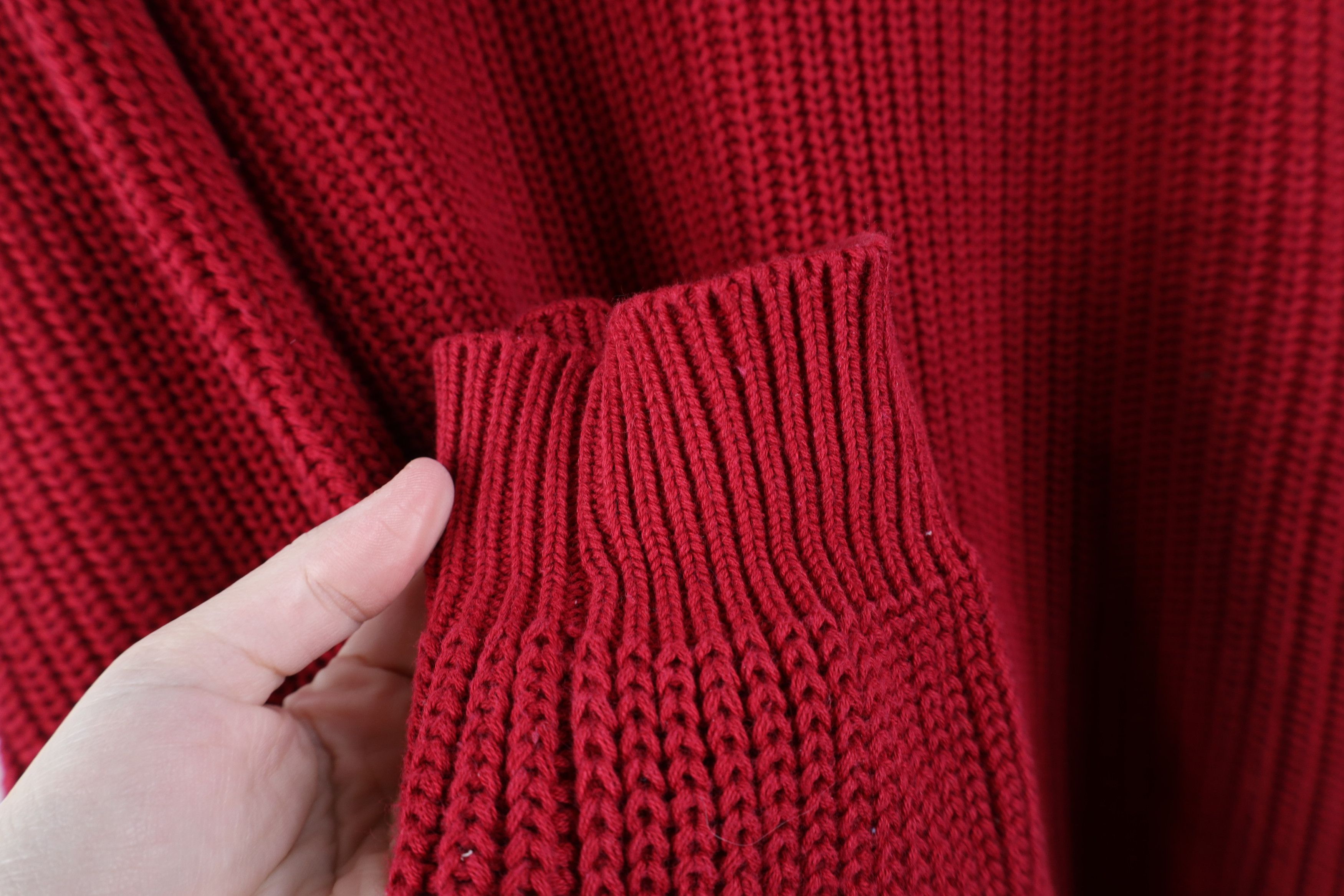 Woolrich Woolen Mills Vintage 90s Woolrich Chunky Ribbed Knit Crewneck Sweater Red Size US L / EU 52-54 / 3 - 6 Thumbnail