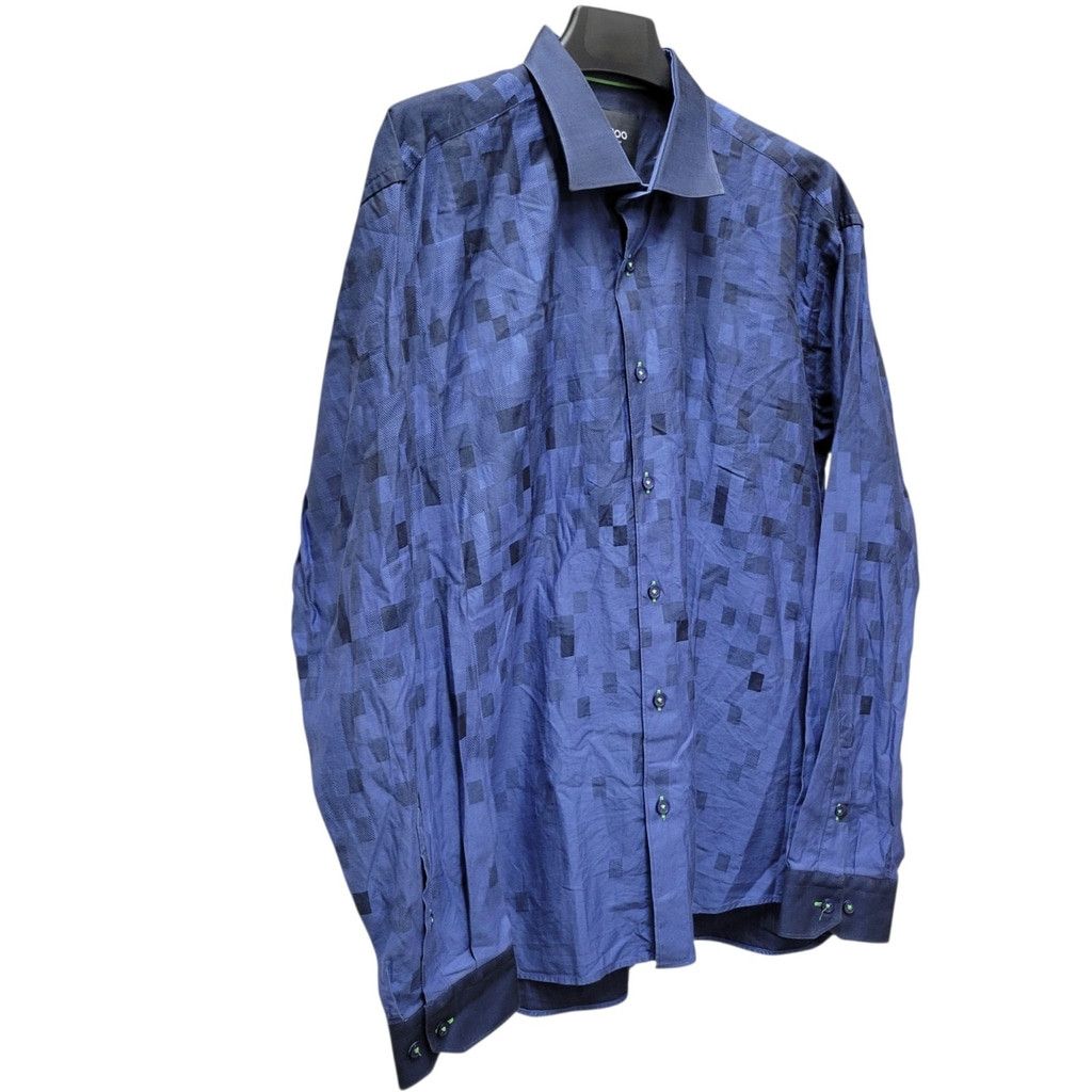 Maceoo MACEOO Italian Jacquard Fabric Blue Collared Long-Sleeves Me Size US XXL / EU 58 / 5 - 4 Thumbnail