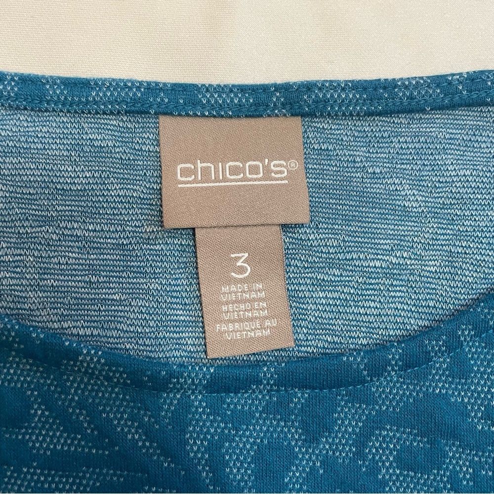 Chicos NWT New Chico's Paisley Jacquard Side Grommet Teal Tunic Si Size XL / US 12-14 / IT 48-50 - 6 Thumbnail