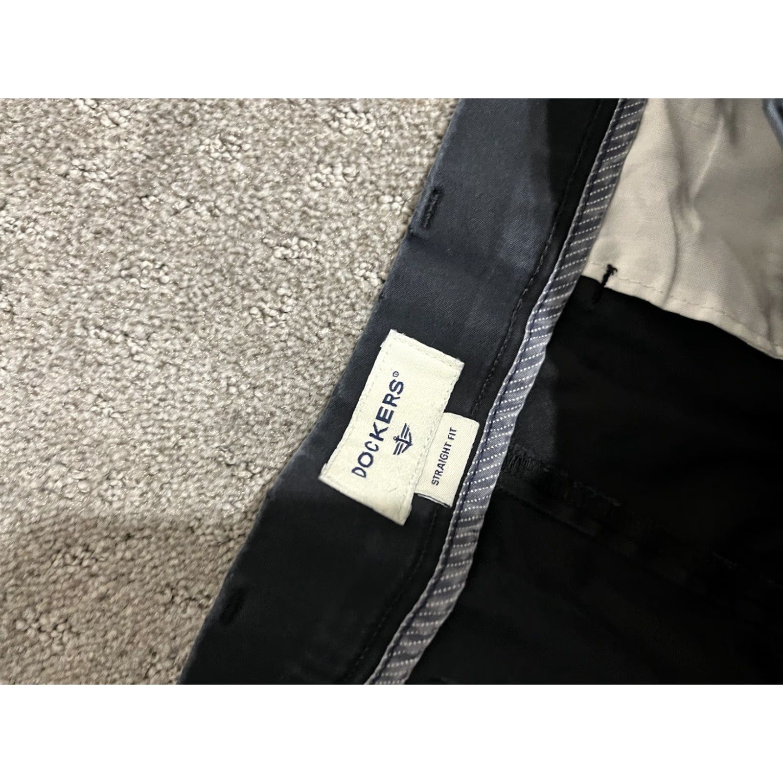 Dockers Dockers Flat Front Straight Fit Mens Pants 36x29 Black Chino Size US 36 / EU 52 - 5 Thumbnail