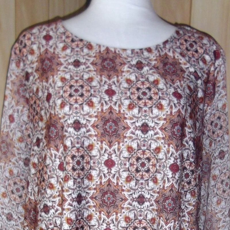 Other DressBarn Bohemian Long Sleeve Mini Shift Women Dress 2X Size XXL / US 16-18 / IT 52-54 - 6 Thumbnail
