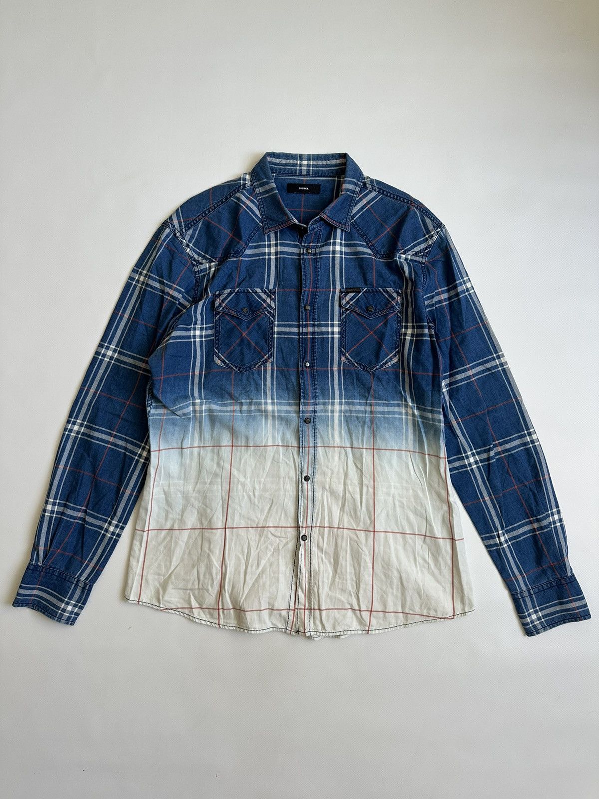 Diesel Vintage Diesel Flannel Check Button Shirt Size XL Size US XL / EU 56 / 4 - 1 Thumbnail