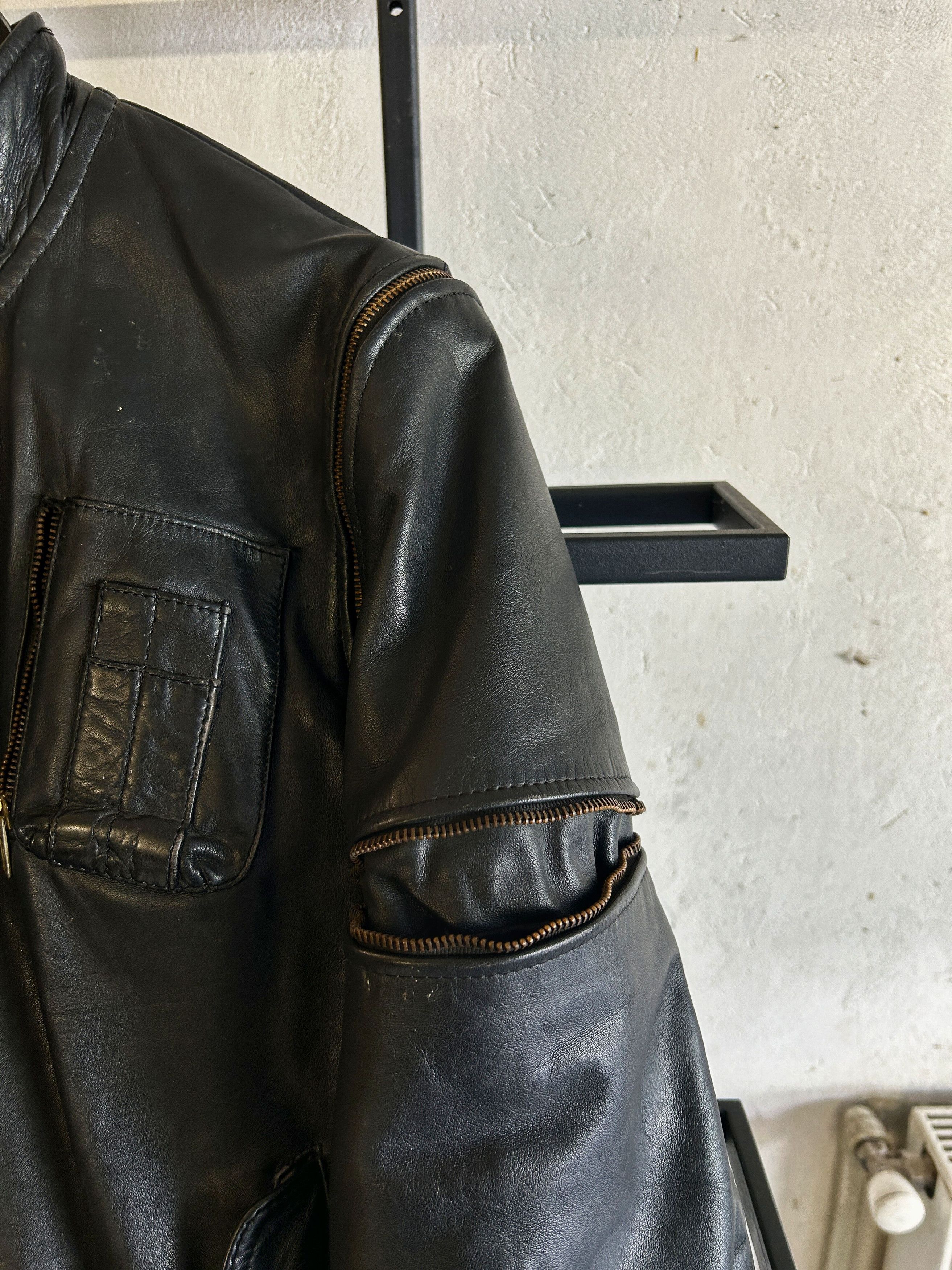 Japanese Brand Vintage Leather Cafe Racer Jacket Minimal Biker Style Size US M / EU 48-50 / 2 - 4 Thumbnail