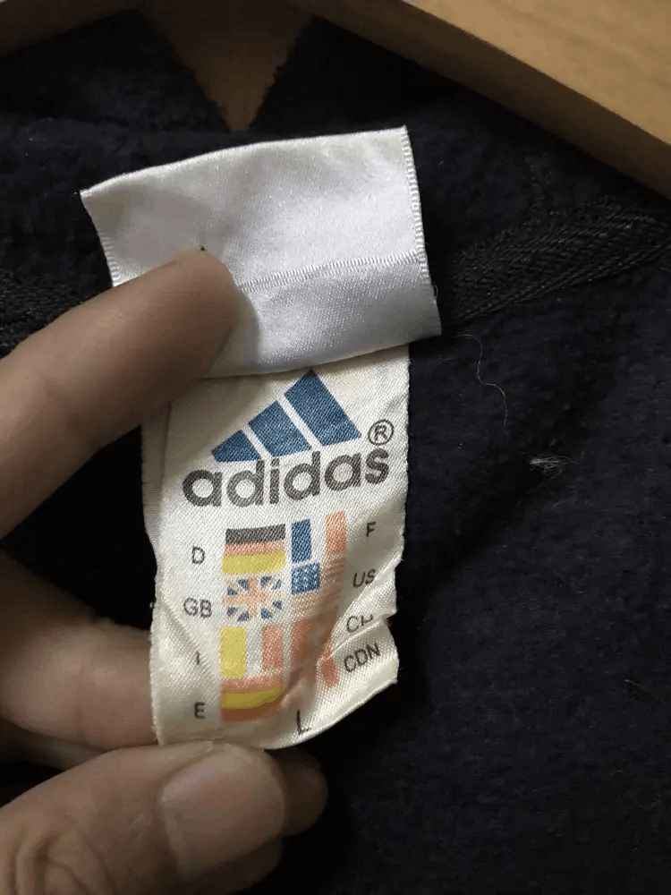 Adidas Vintage 90's Adidas 3 Stripes Fleece Hoodies Size US L / EU 52-54 / 3 - 8 Thumbnail