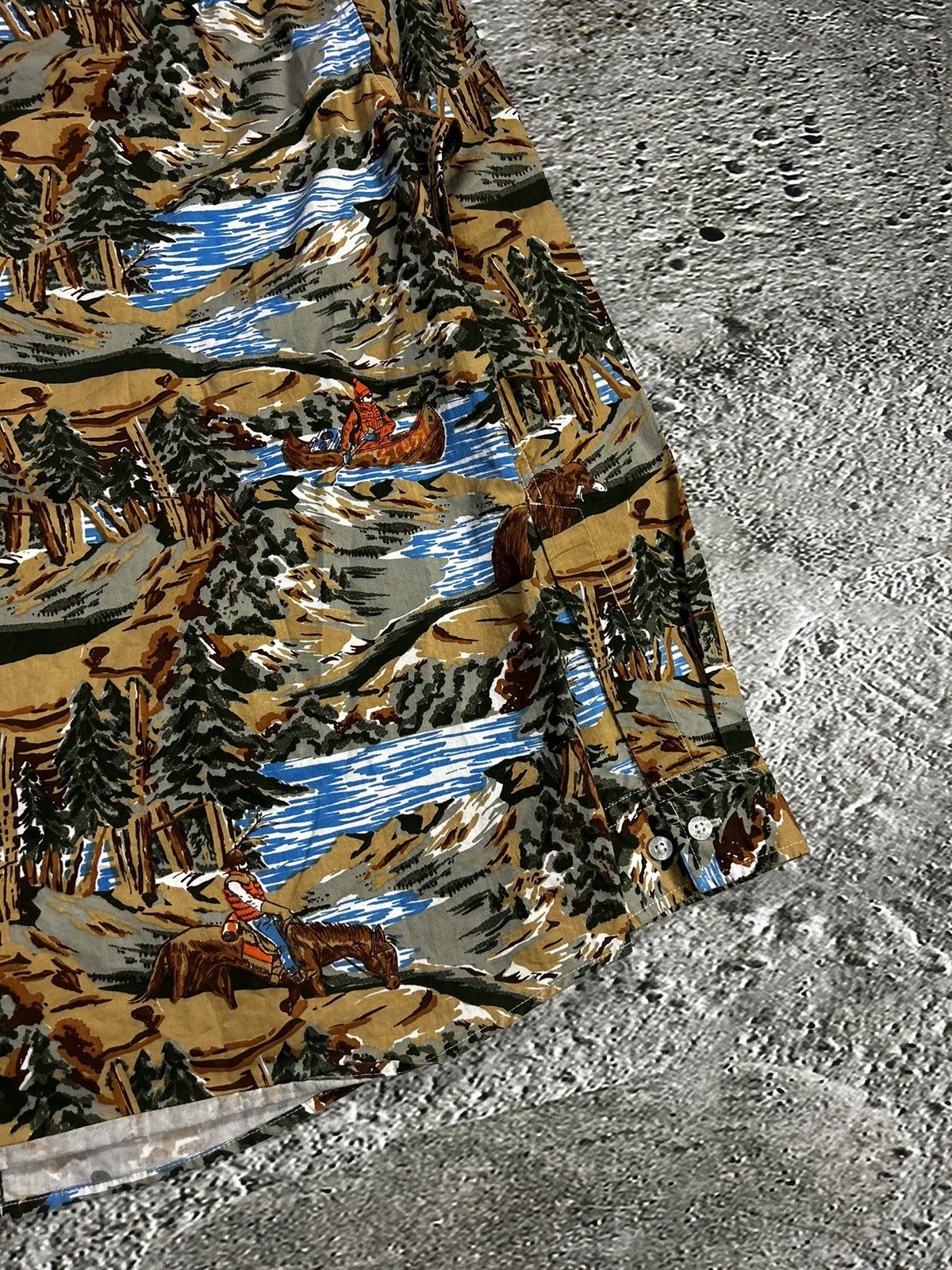 Stussy Stussy shirt landscape print button up canoe outdoor vintage Size US XL / EU 56 / 4 - 15 Thumbnail