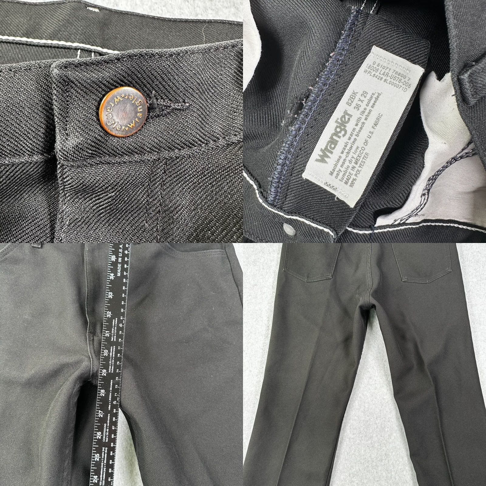 Wrangler Wrangler Black Dress Pants 36X29 Straight Leg Flat Front Pockets Men Size US 36 / EU 52 - 8 Thumbnail