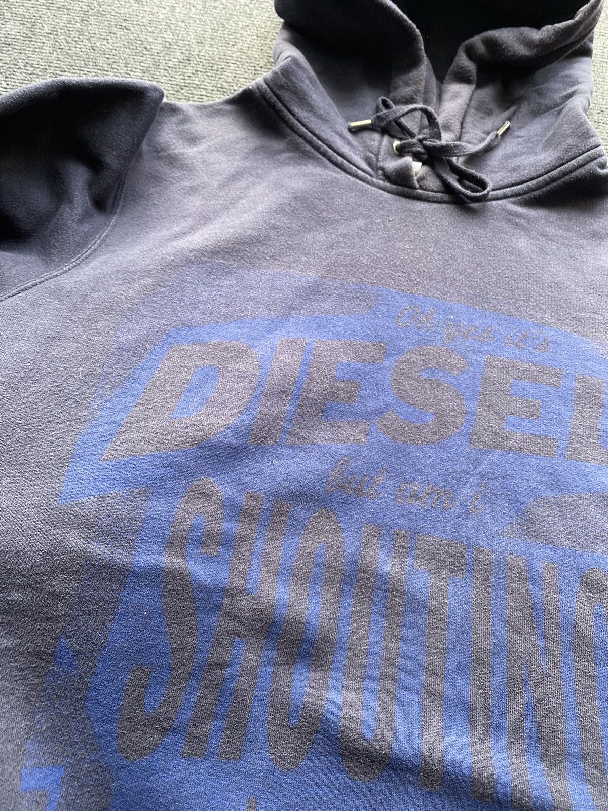 Diesel 🔥Opium Punk Diesel faded washed blue gothic hoodie head logo Size US S / EU 44-46 / 1 - 20 Thumbnail