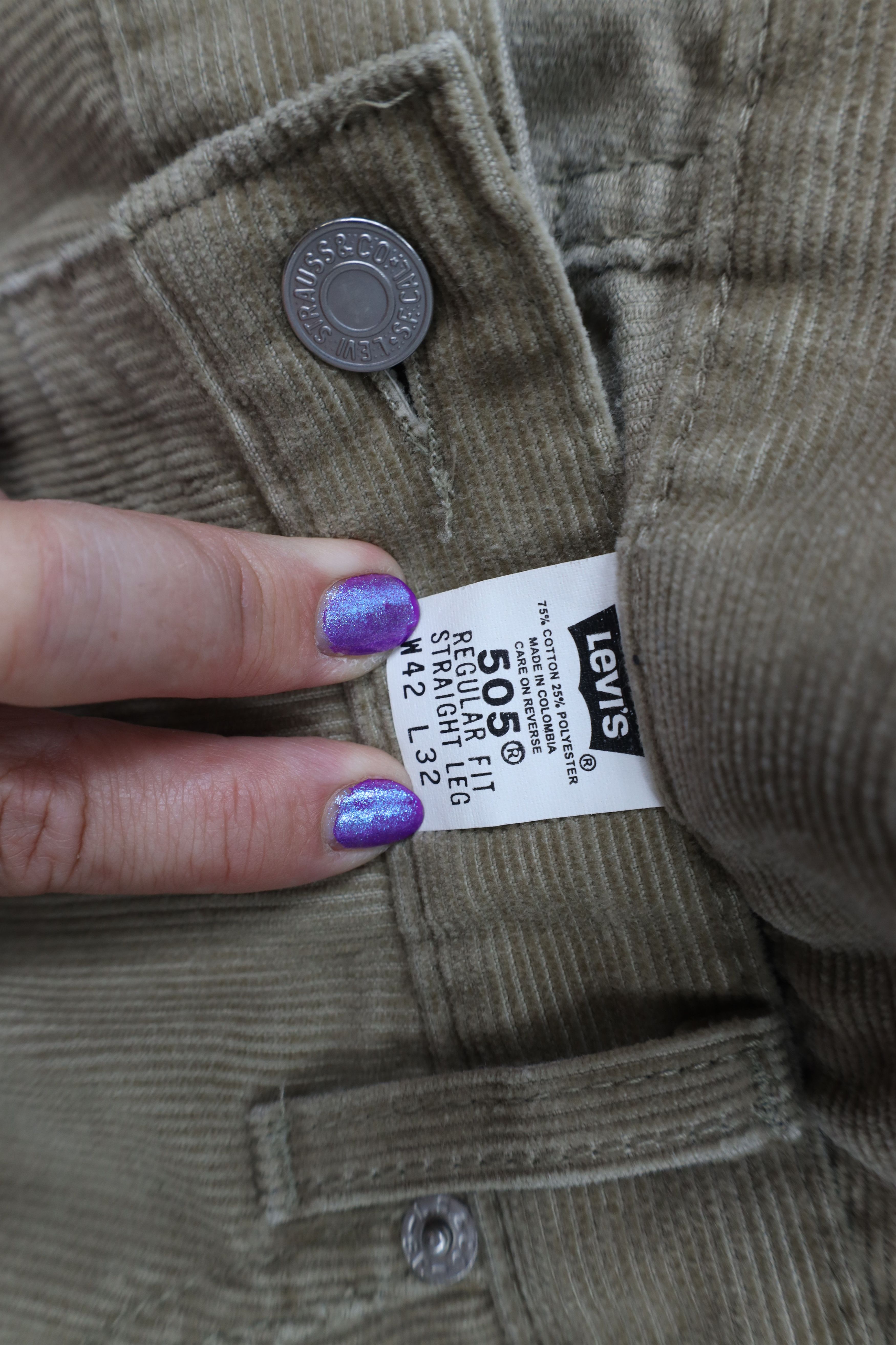 Levi's Vintage Y2K 2000 Levis 505 Straight Leg Corduroy Pants Size US 42 / EU 58 - 7 Thumbnail