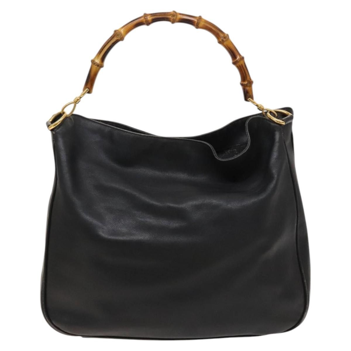 Gucci GUCCI Bamboo Shoulder Bag Leather Black Gold 001 1014 1577 0 Size ONE SIZE - 2 Thumbnail