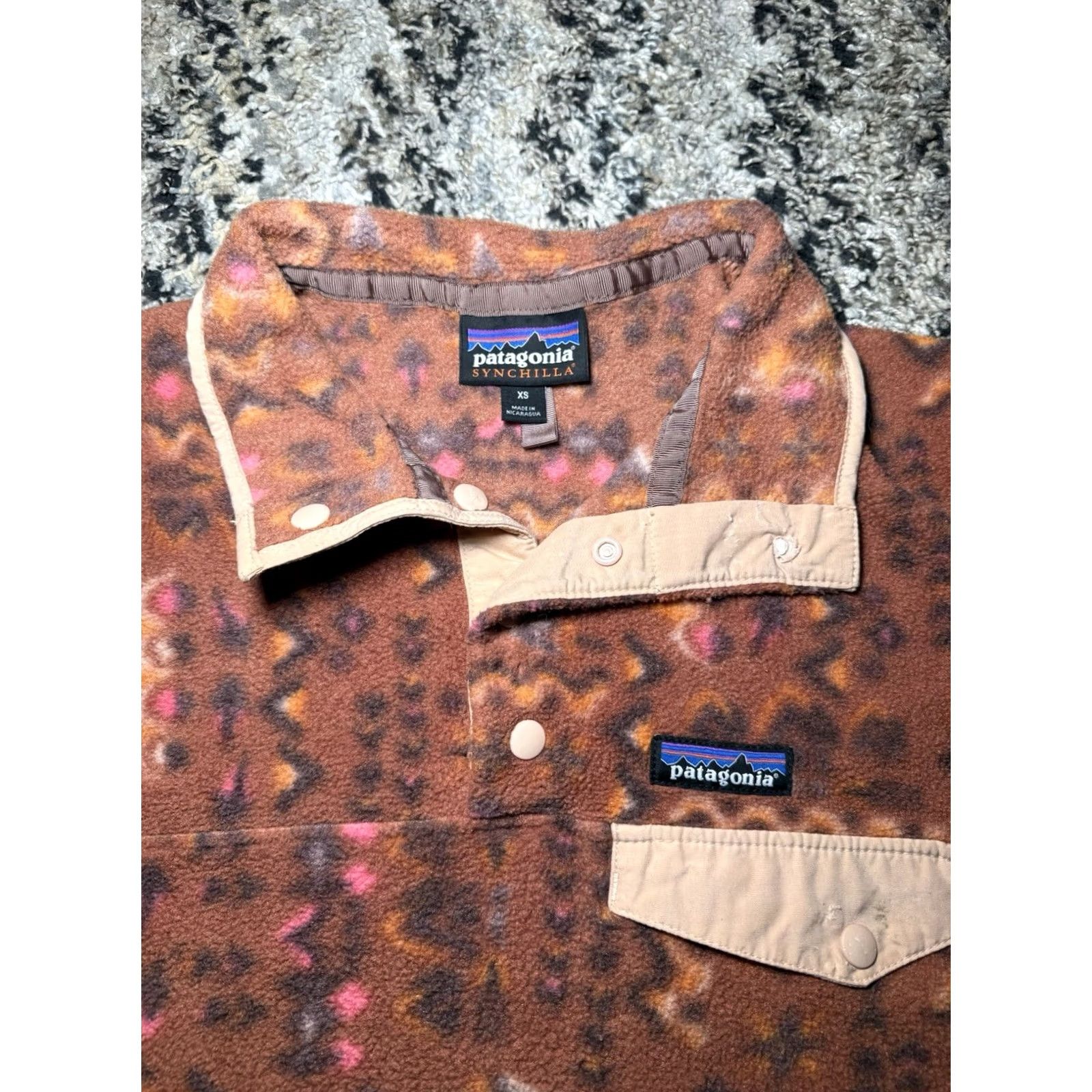 Patagonia Patagonia Synchilla Snap T Fleece Womens XS Aztec Wandering Woods **AS IS FLAWS* Size XS / US 0-2 / IT 36-38 - 6 Thumbnail