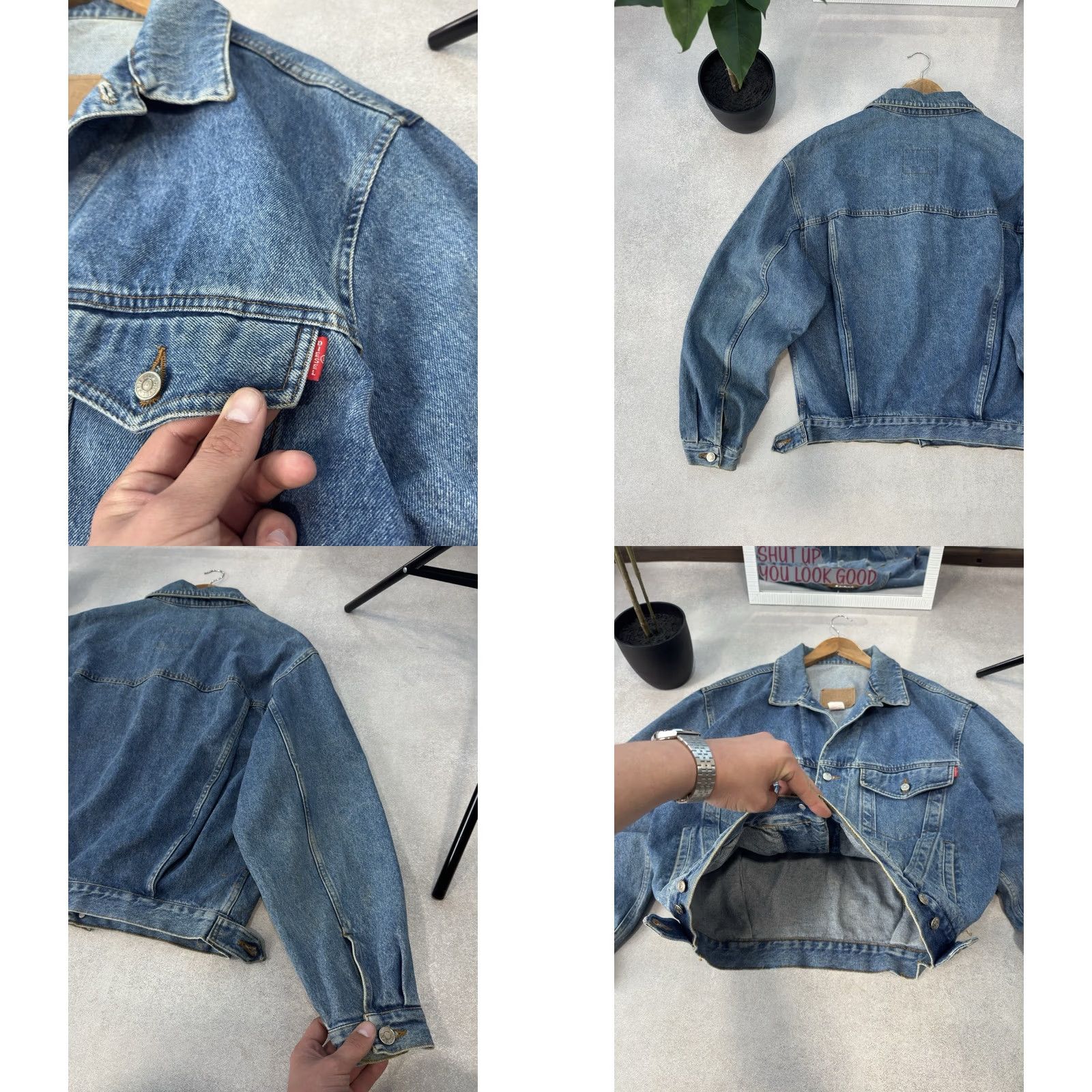 Diesel VINTAGE Diesel 90s Box Fit Button Up Denim Jacket Men M Blue Denim Jacket Bomber Style Regular Fit Casual Mens Size US 31 - 8 Thumbnail