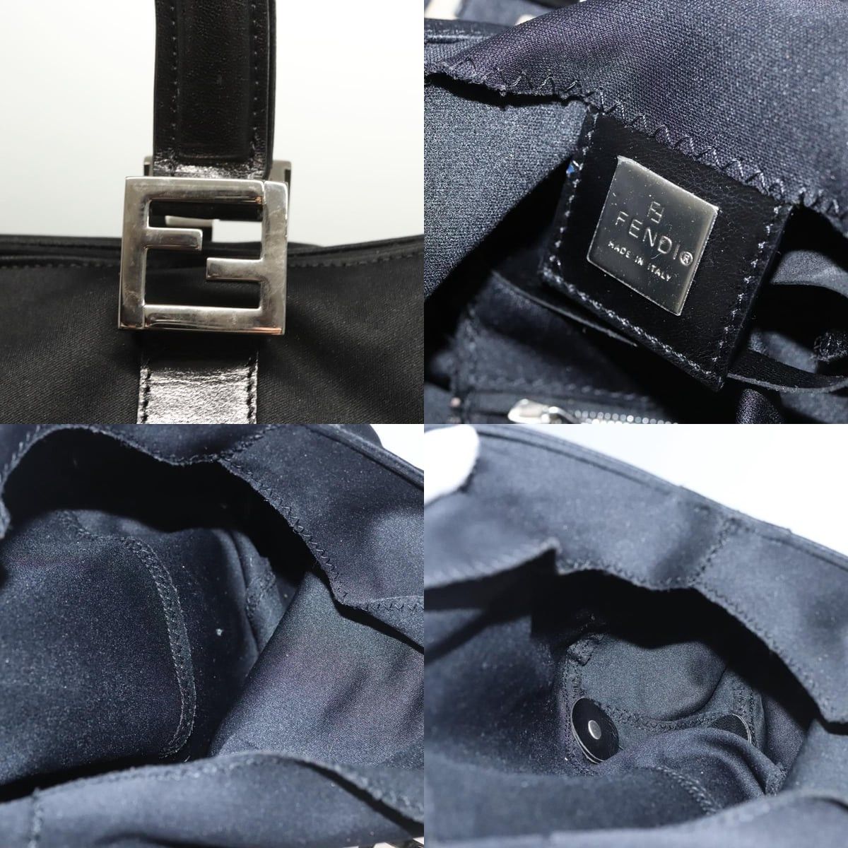 Fendi FENDI Hand Bag Nylon Black Silver Size ONE SIZE - 11 Thumbnail