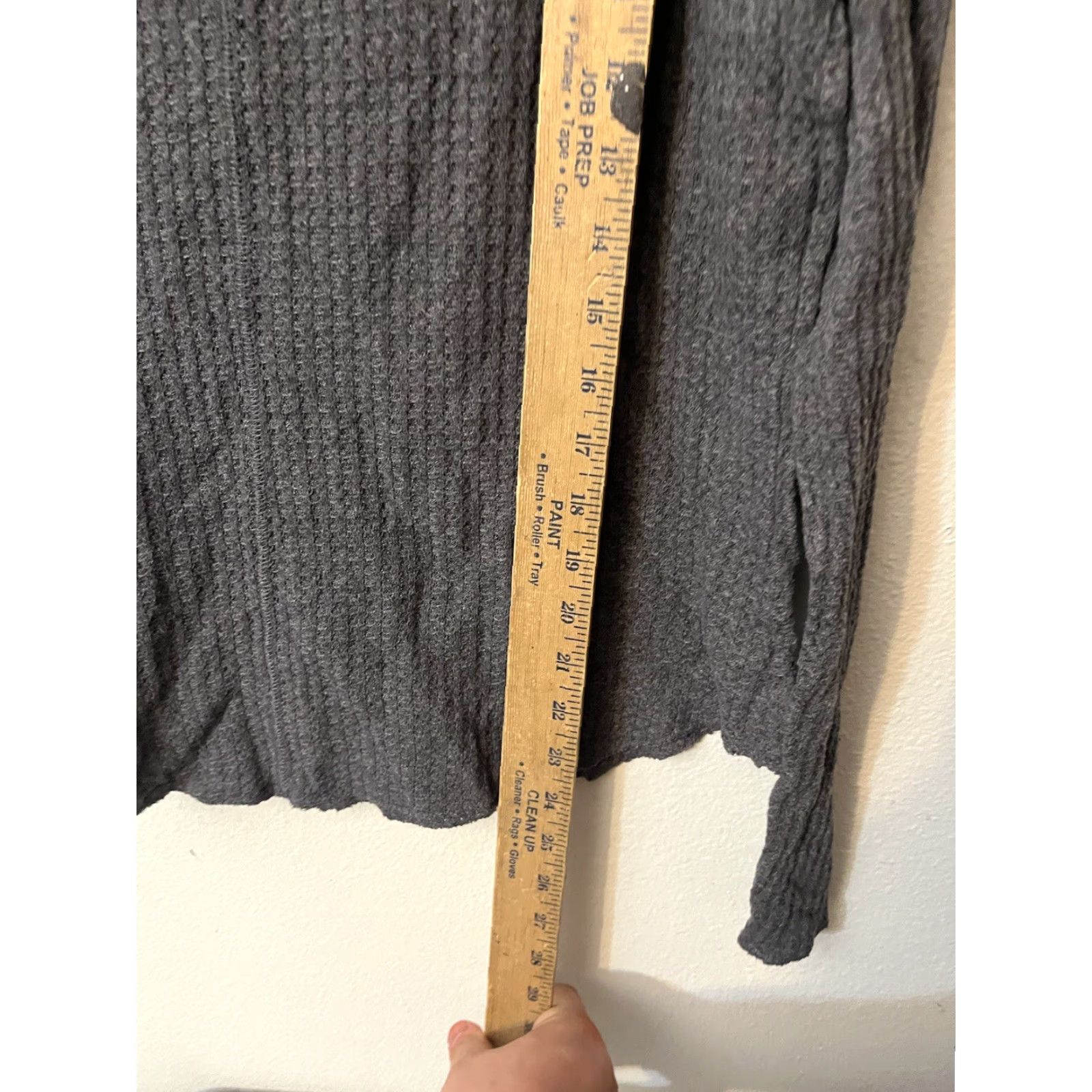 Aeropostale Aeropostale Women’s XL Gray Waffle Fit V Neck Long Sleeve Tee 전 Size XL / US 12-14 / IT 48-50 - 3 Thumbnail