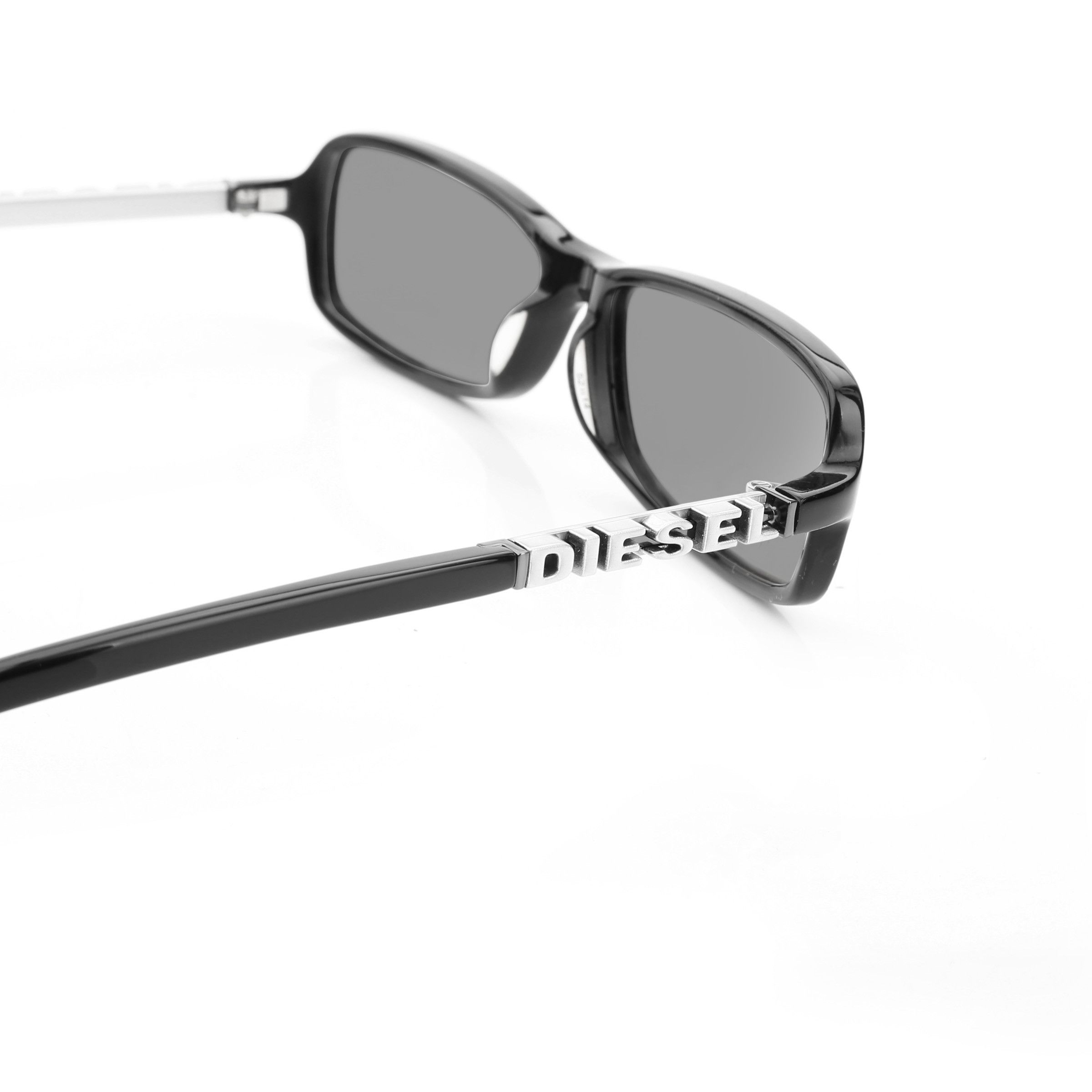 Diesel Diesel '00s Silver Signature Black Rectngular Sunglasses Size ONE SIZE - 1 Thumbnail