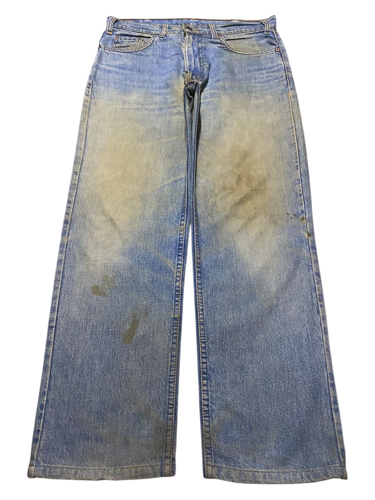 Levi's Vintage Levis 502 80s Mud Wash Distressed Loose Jeans Size US 33 - 1 Thumbnail